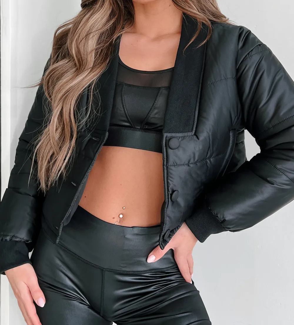 Cropped Length Slit Pockets Jacket