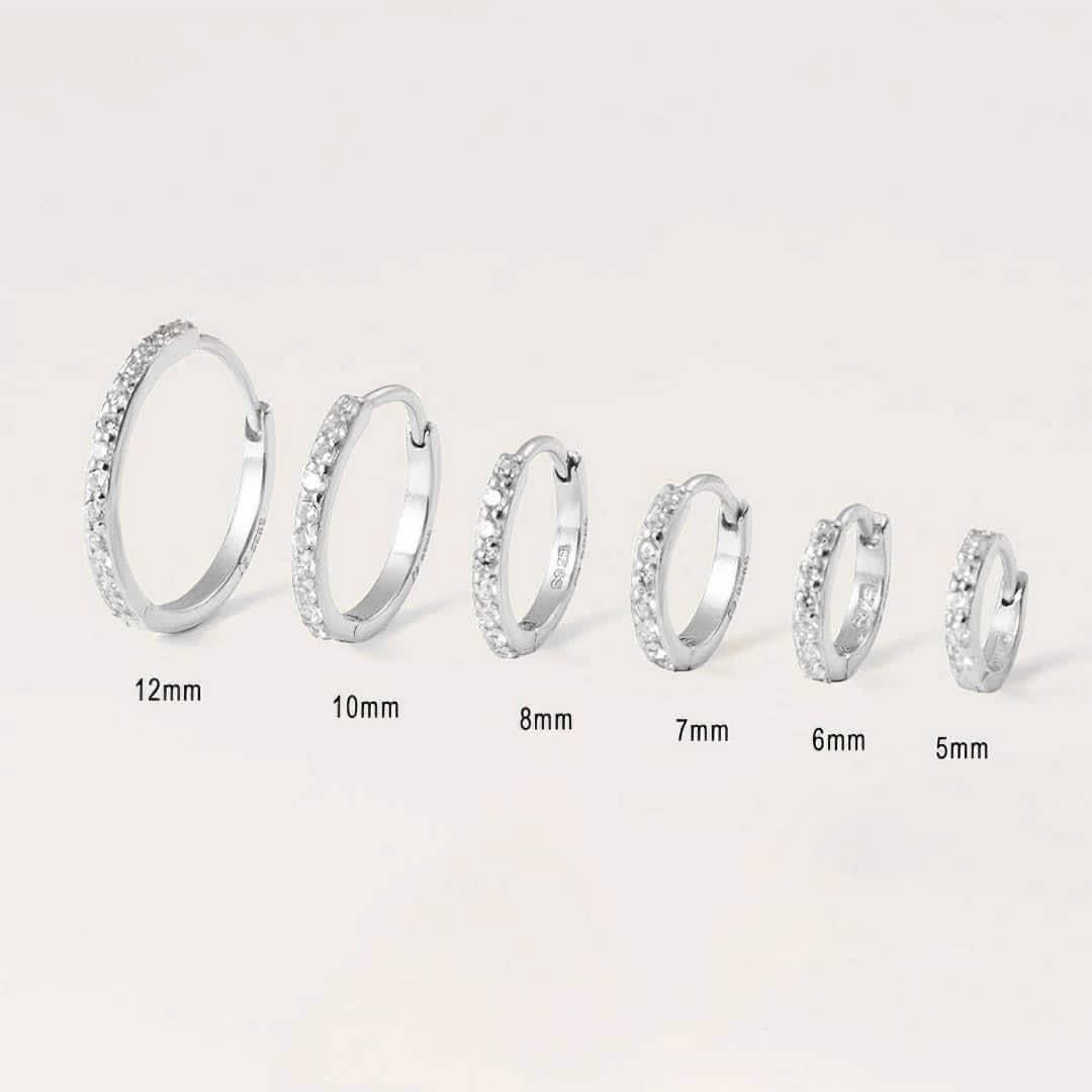 Multiple Sizes Crystal CZ  Hoop Earrings