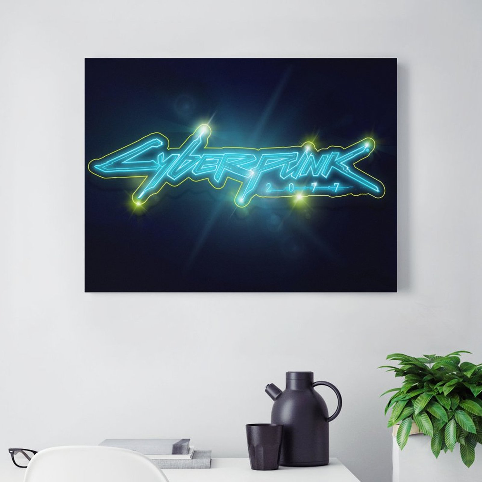 Blue and Yellow Neon