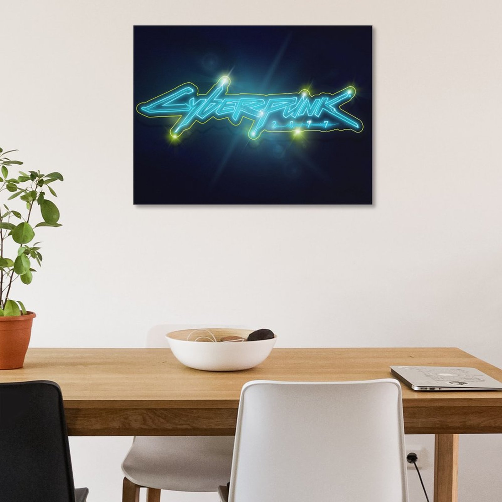 Blue and Yellow Neon