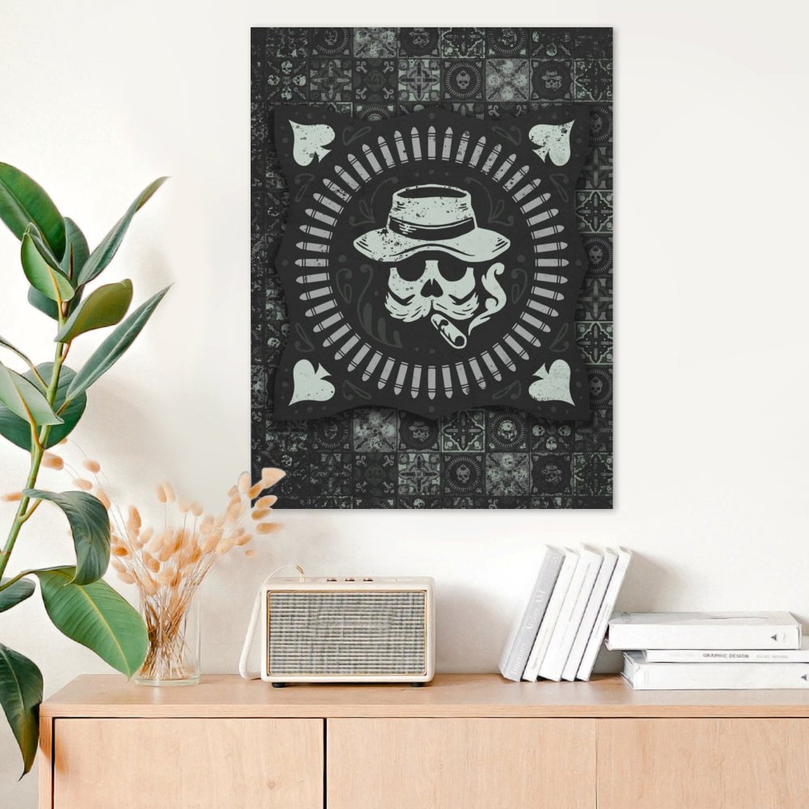 Skull mosaic tile