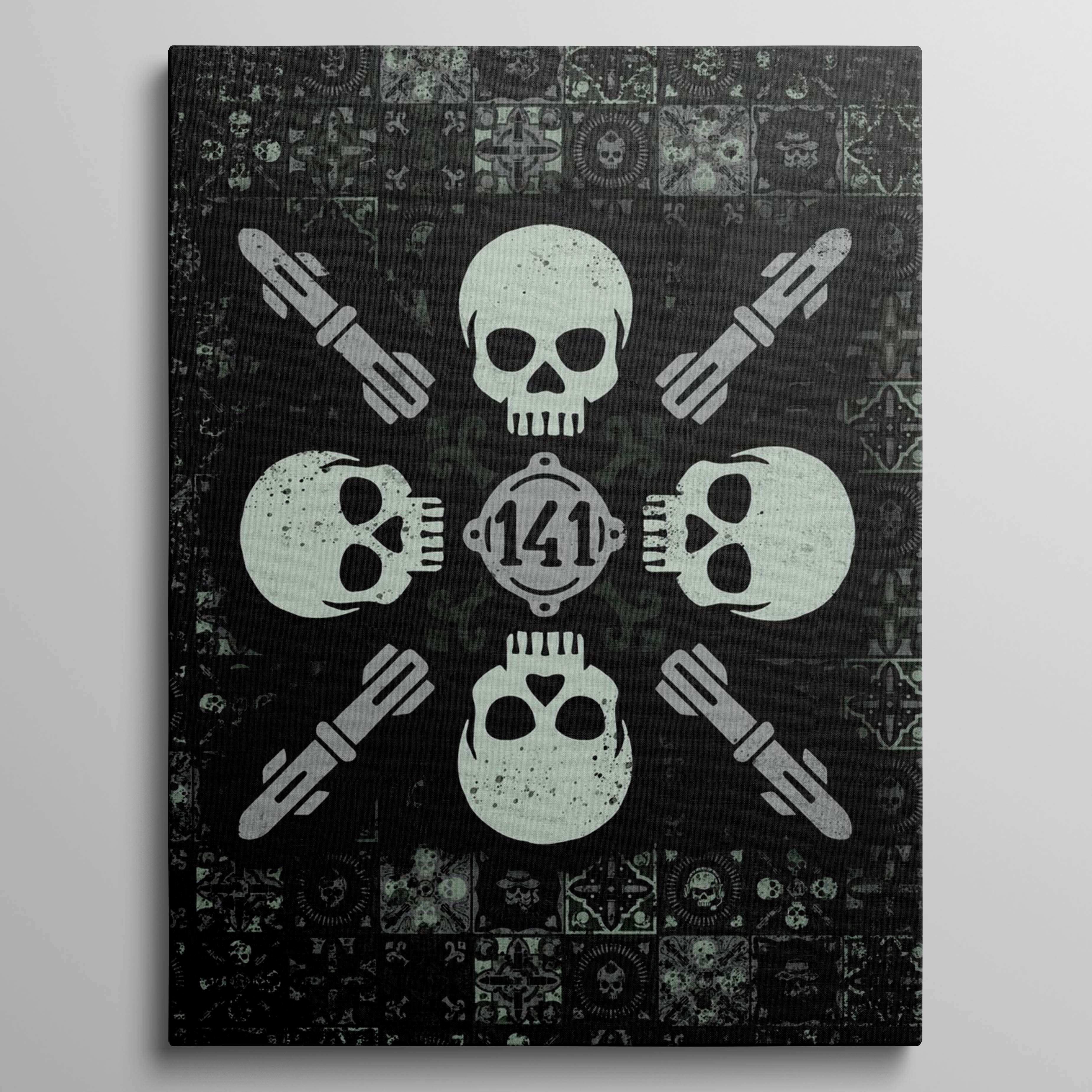 Skulls mosaic tile