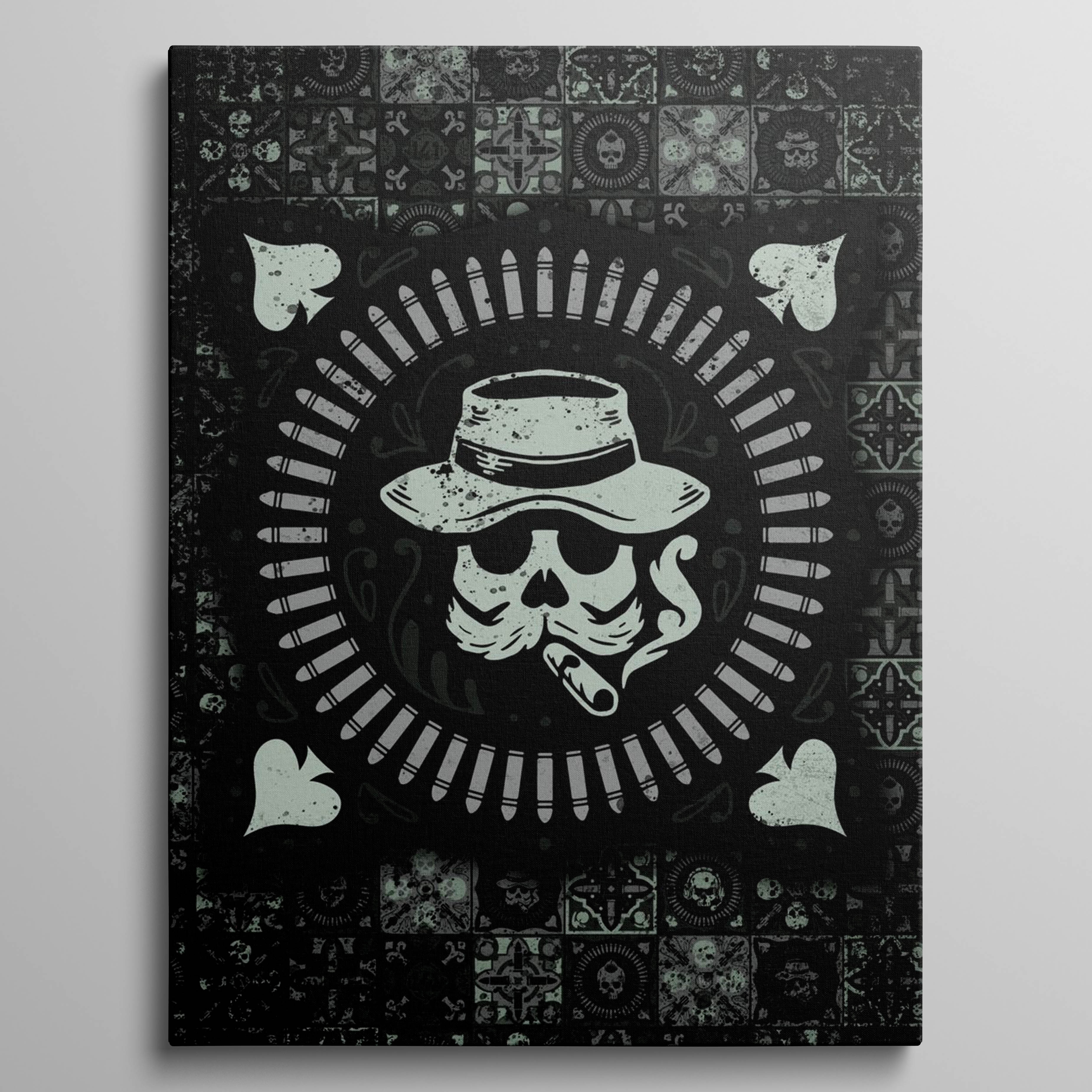 Skull mosaic tile