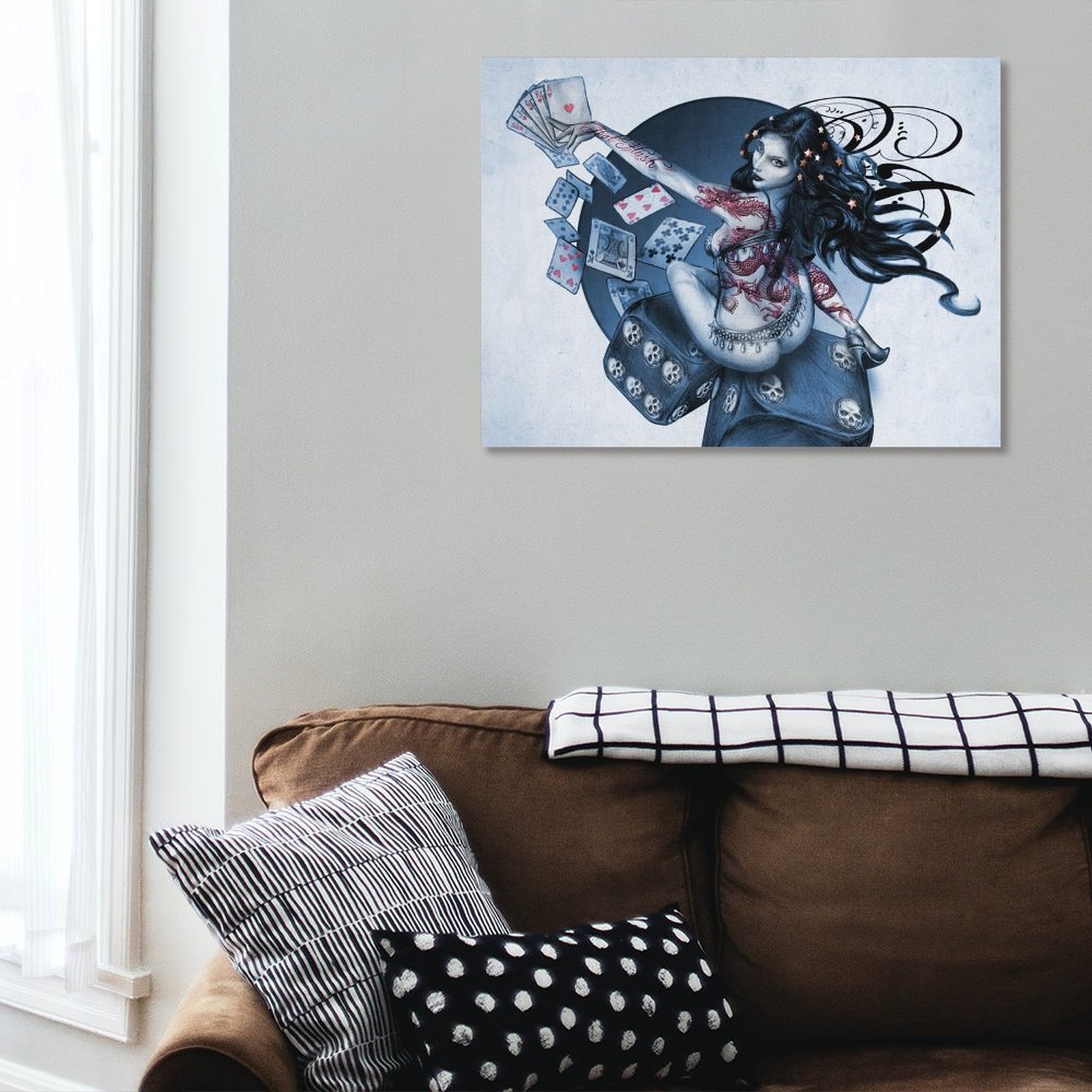 Girl with Dice and Cards