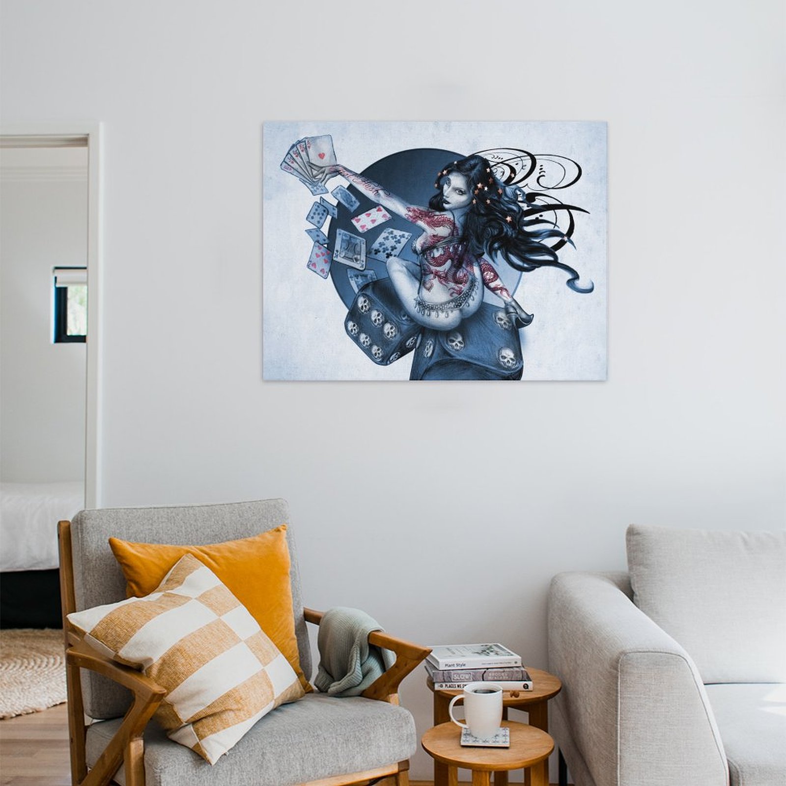 Girl with Dice and Cards