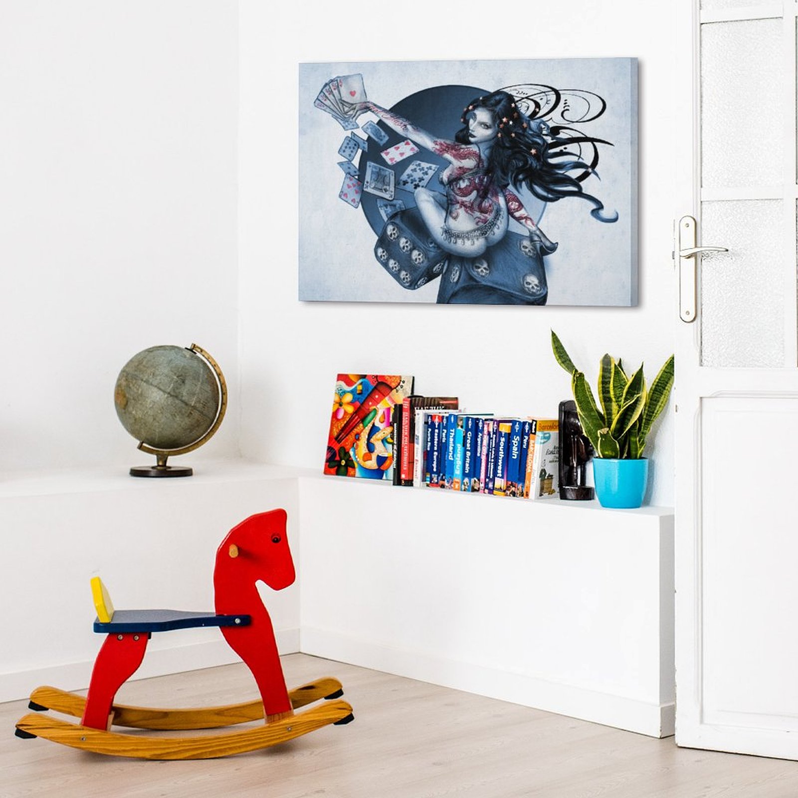 Girl with Dice and Cards