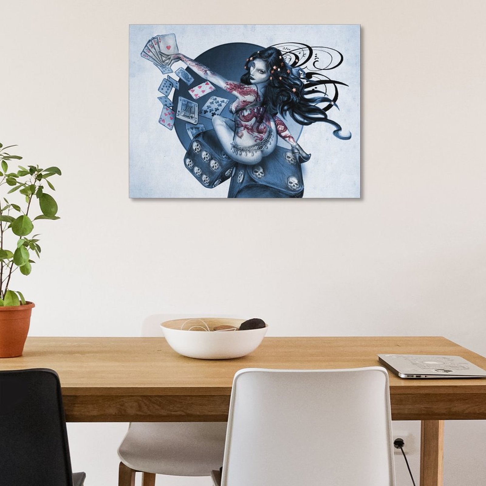 Girl with Dice and Cards