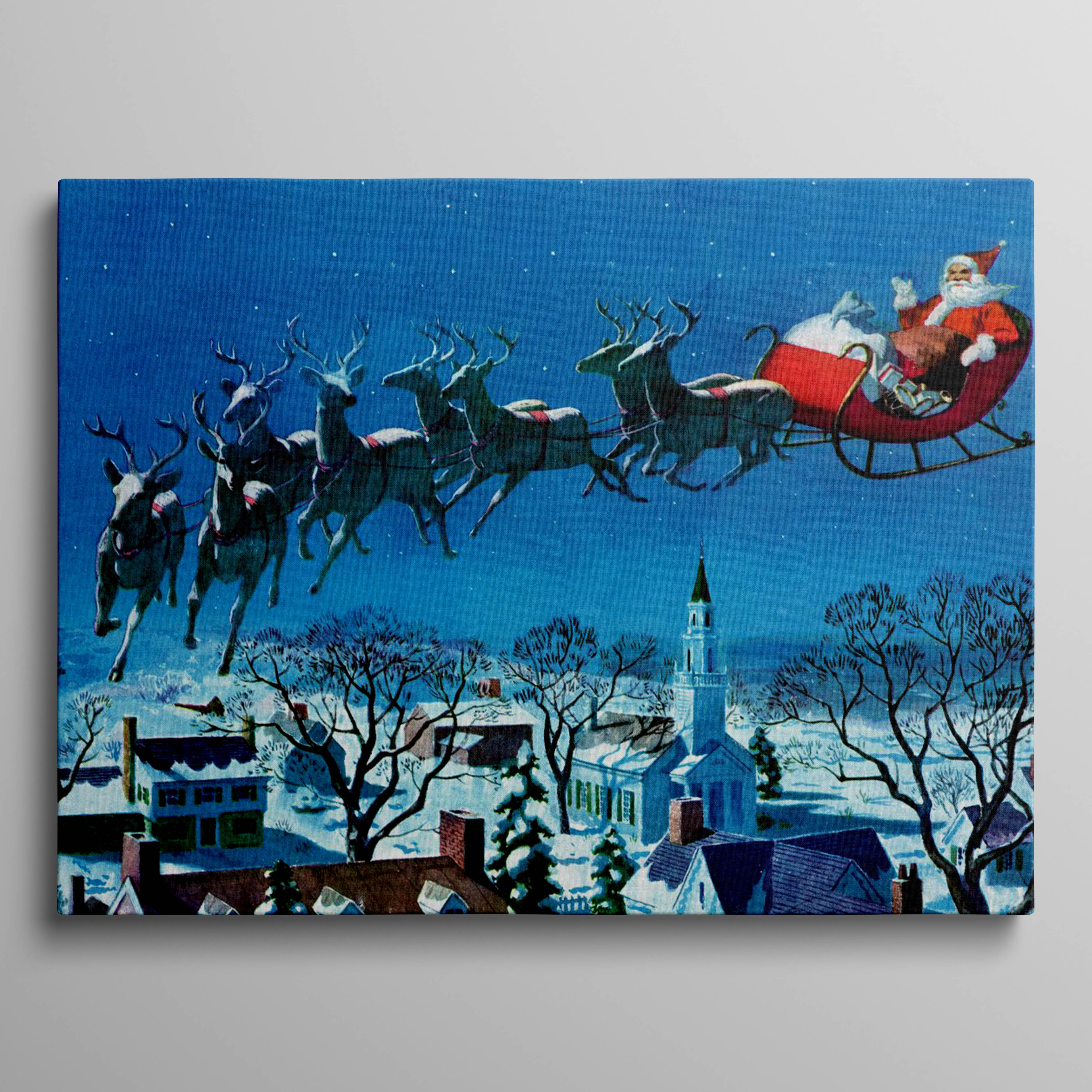 Santa with reindeers