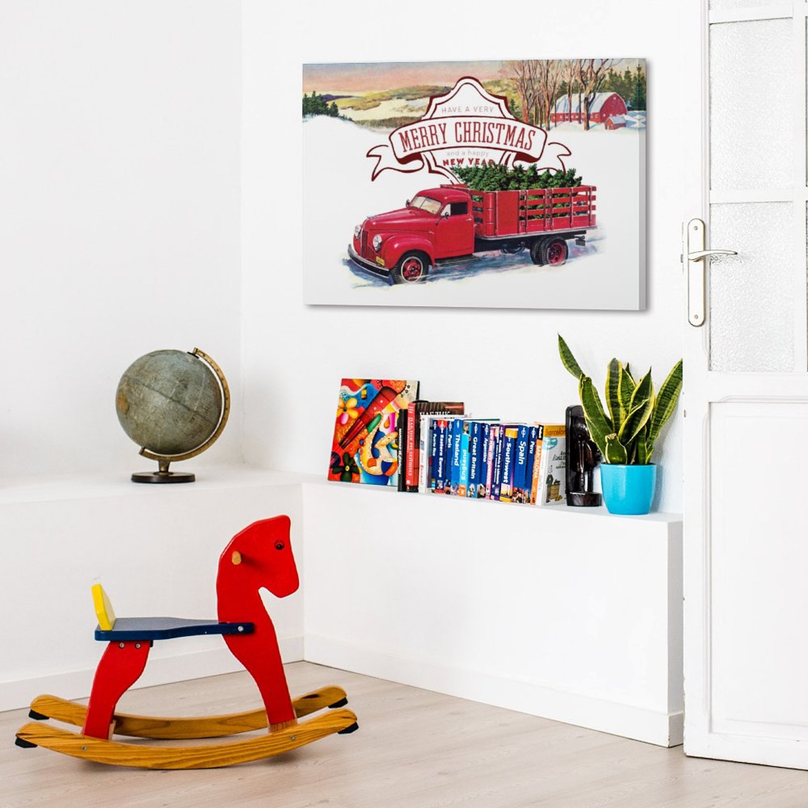 Merry Christmas red truck