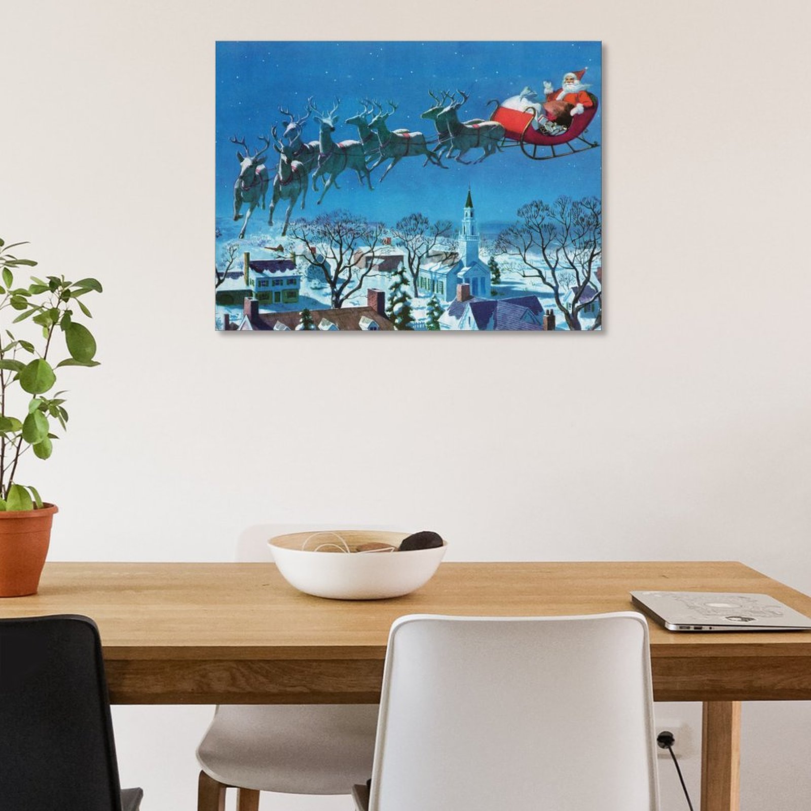 Santa with reindeers