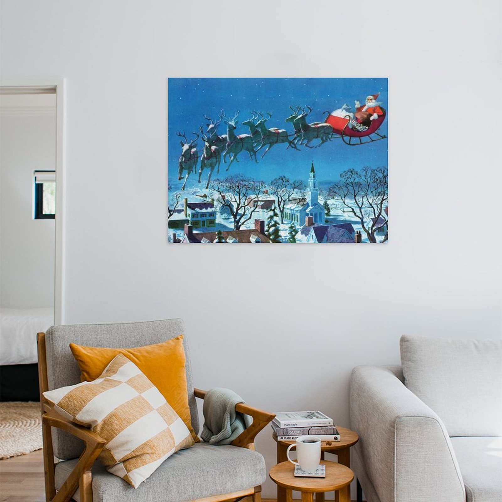 Santa with reindeers