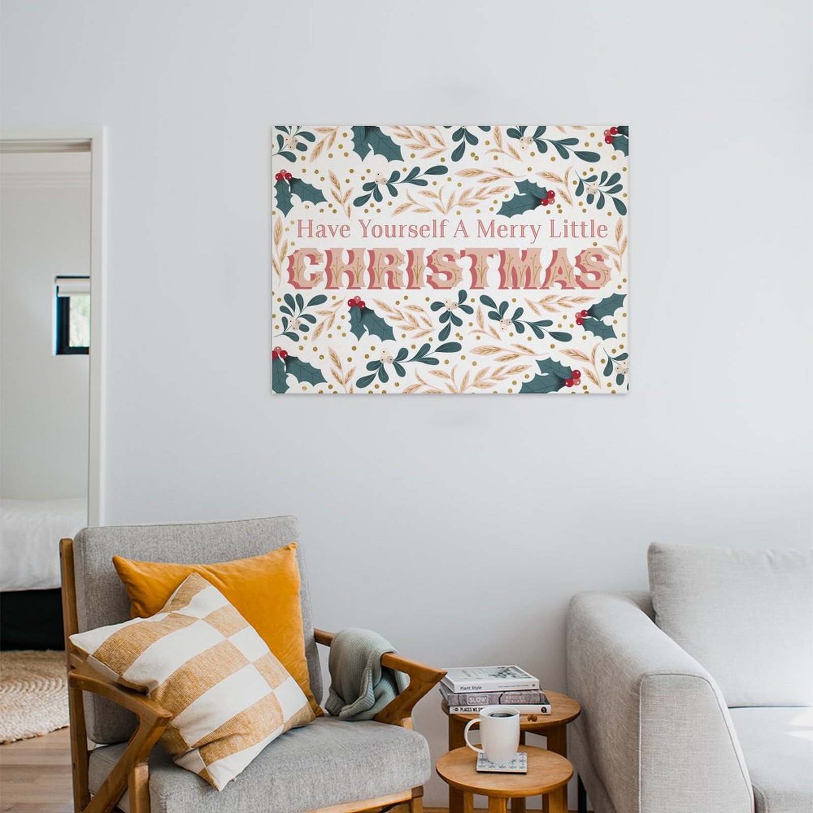 Christmas botanical text