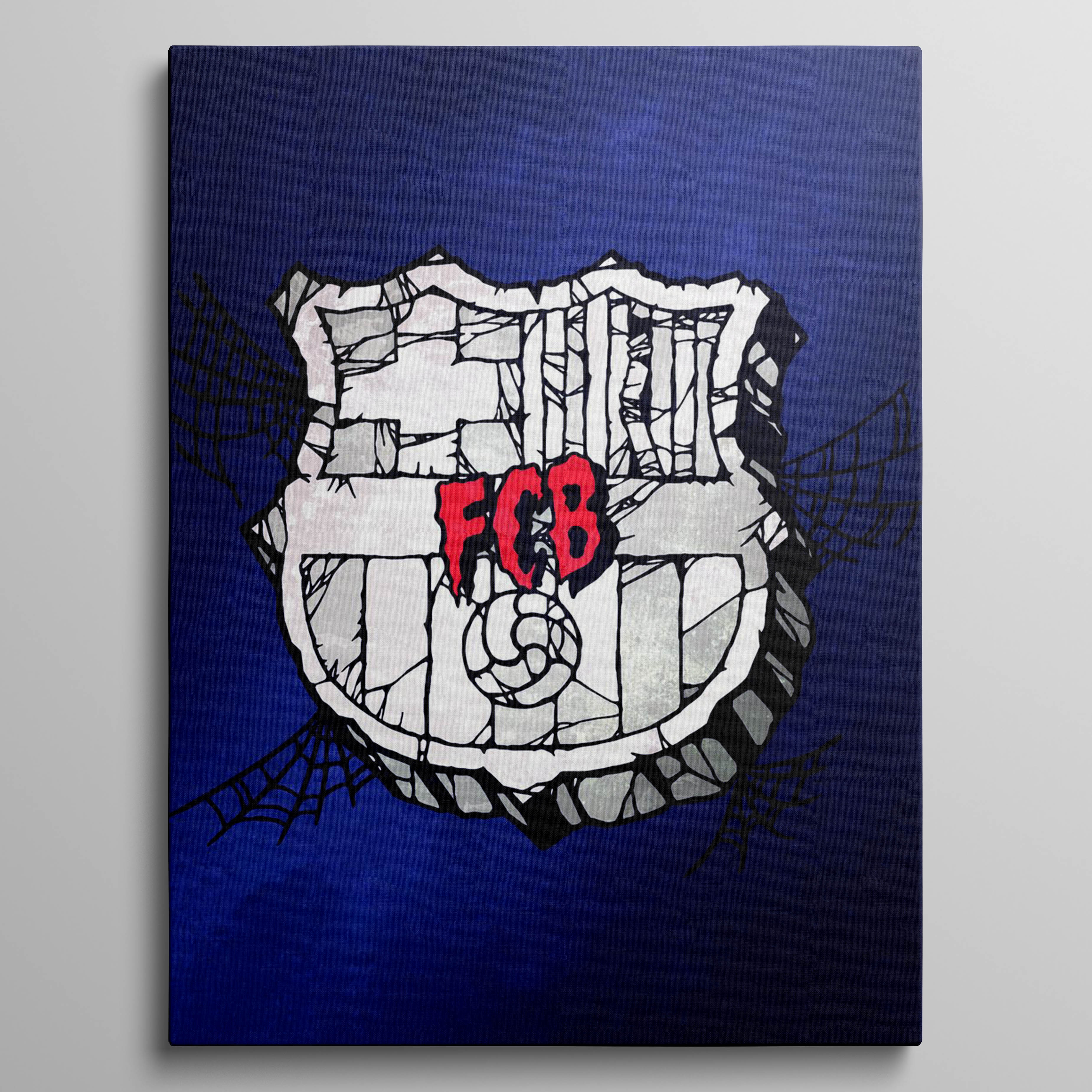 Spooky white Barca crest