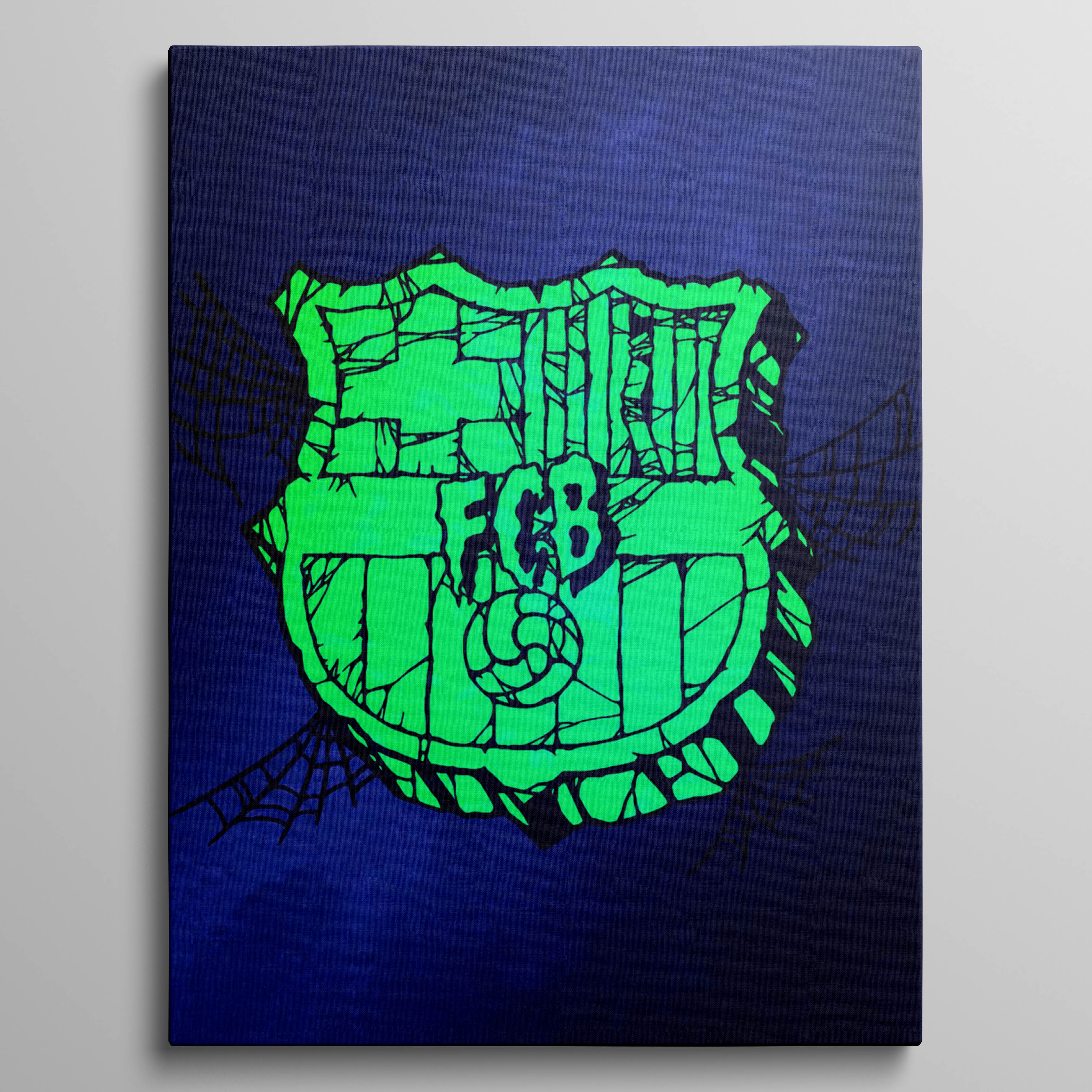 Spooky green Barca crest