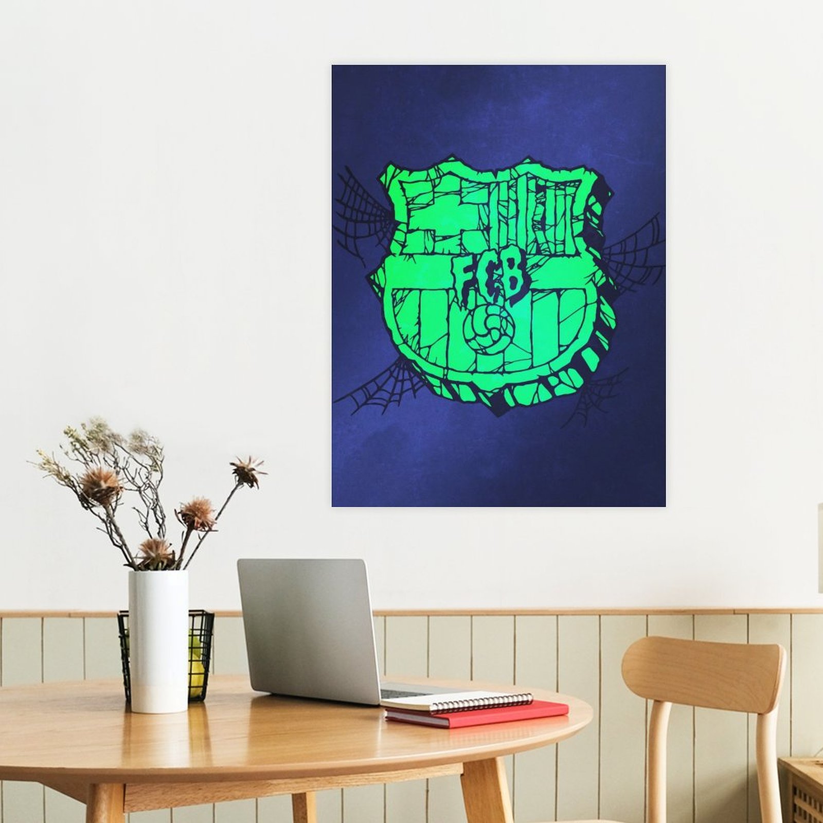 Spooky green Barca crest