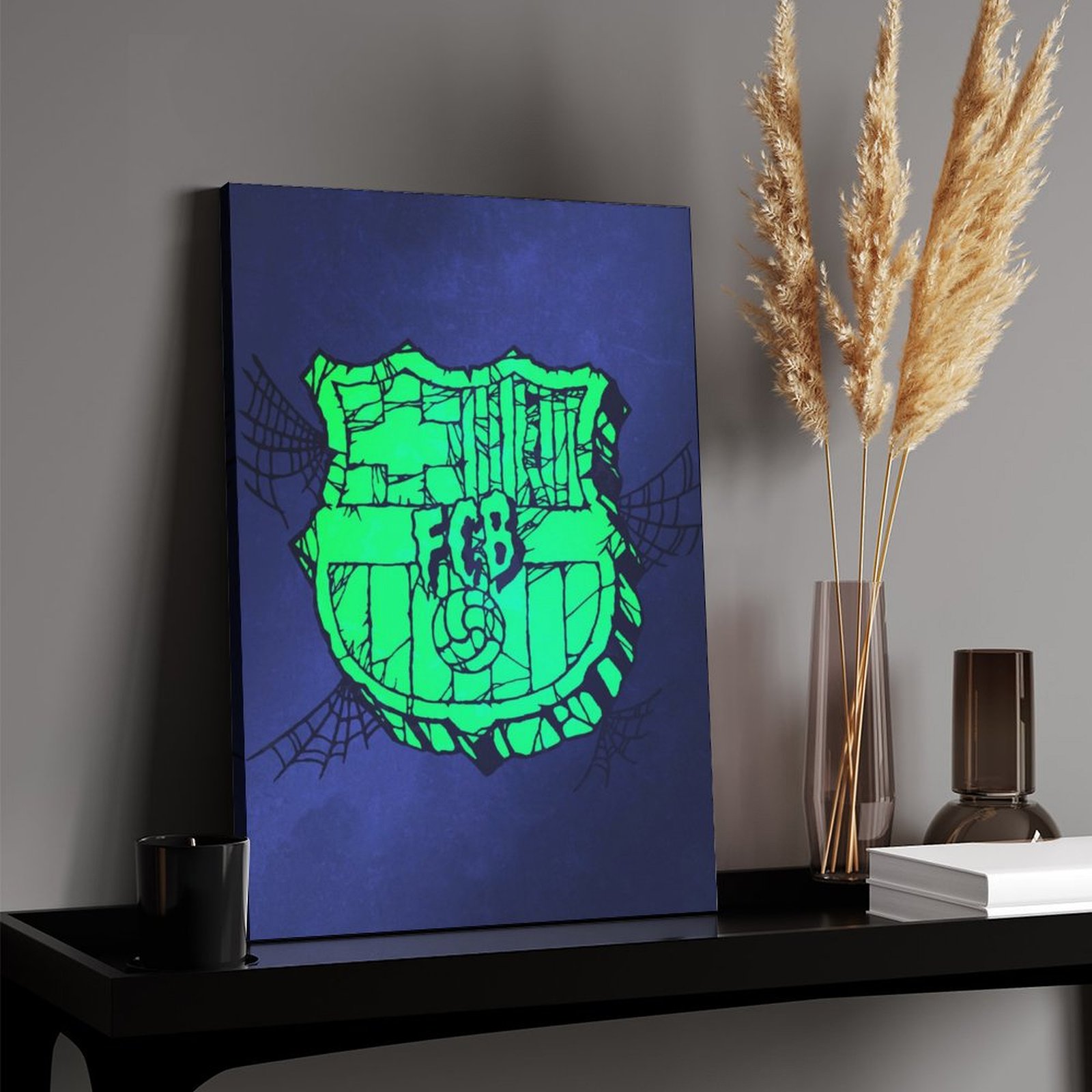 Spooky green Barca crest