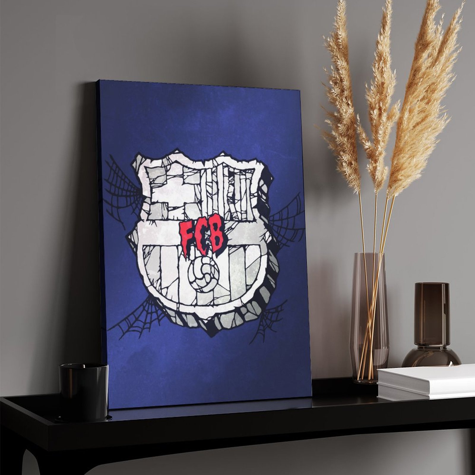 Spooky white Barca crest
