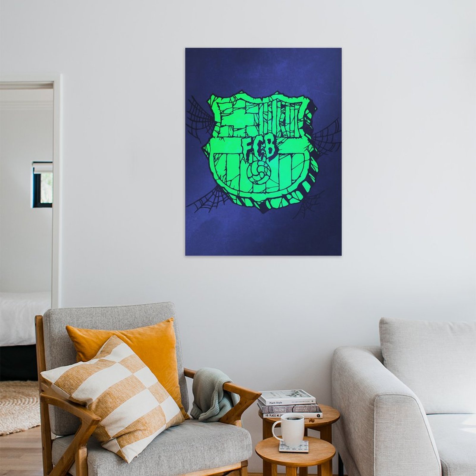 Spooky green Barca crest