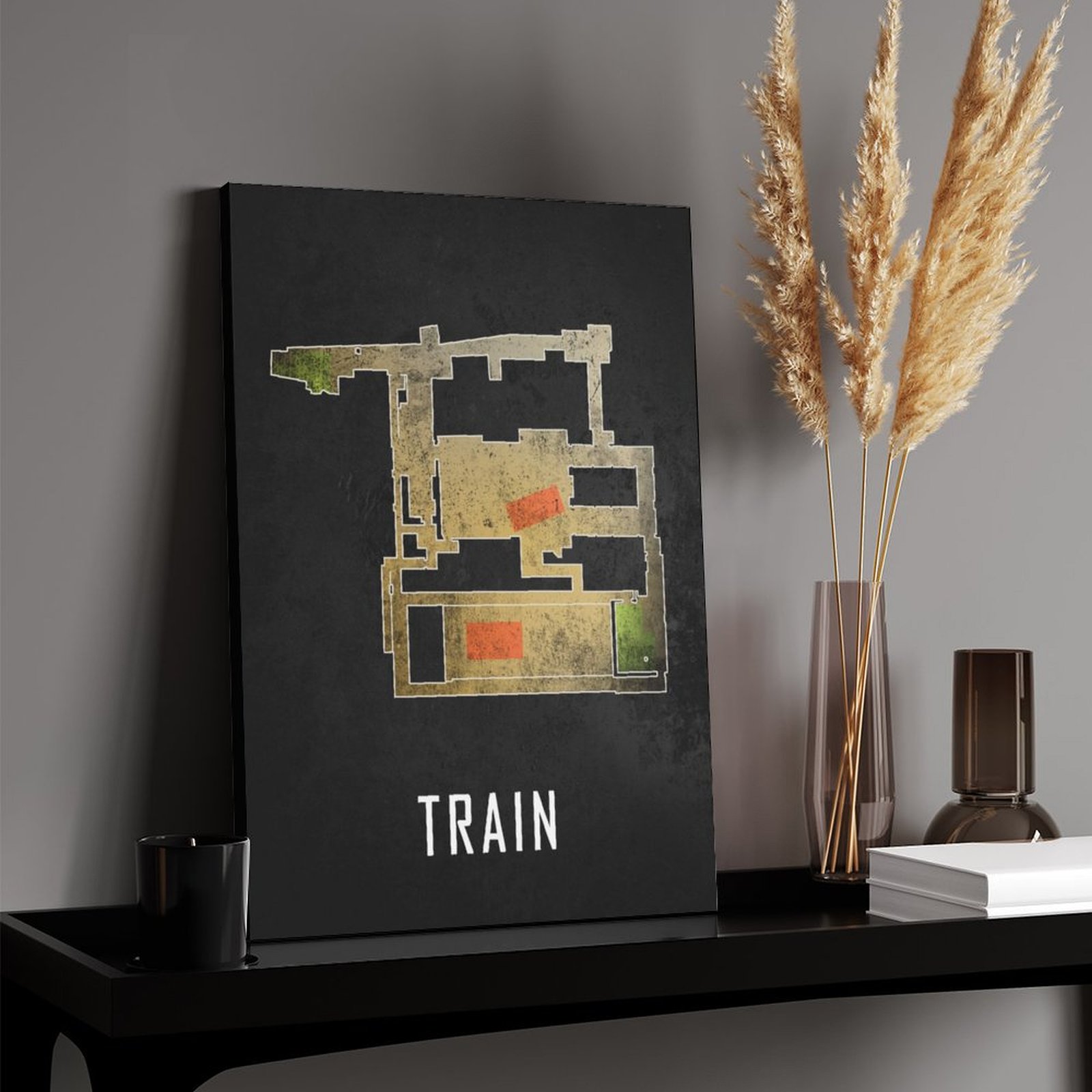 Train Map Black