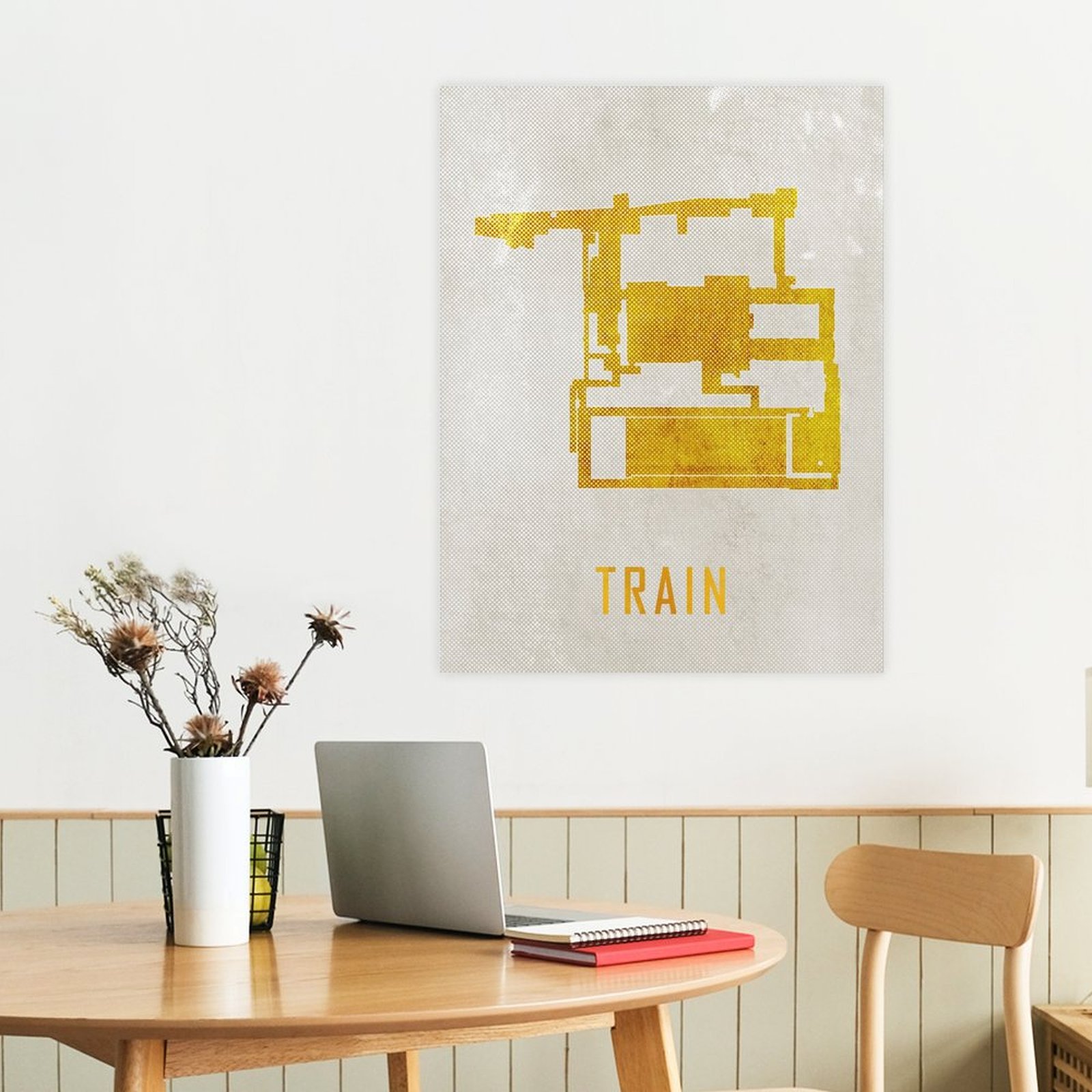 Train Map White And Gold