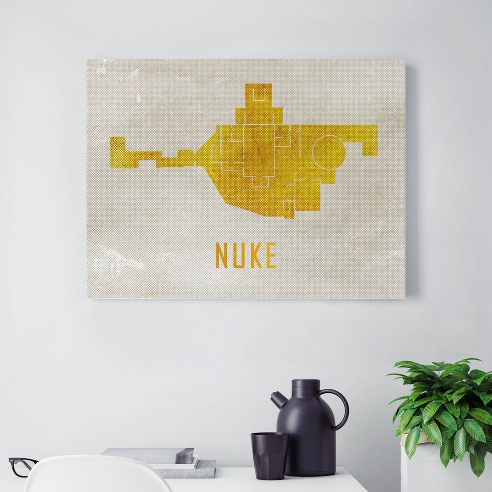 Nuke Map White And Gold