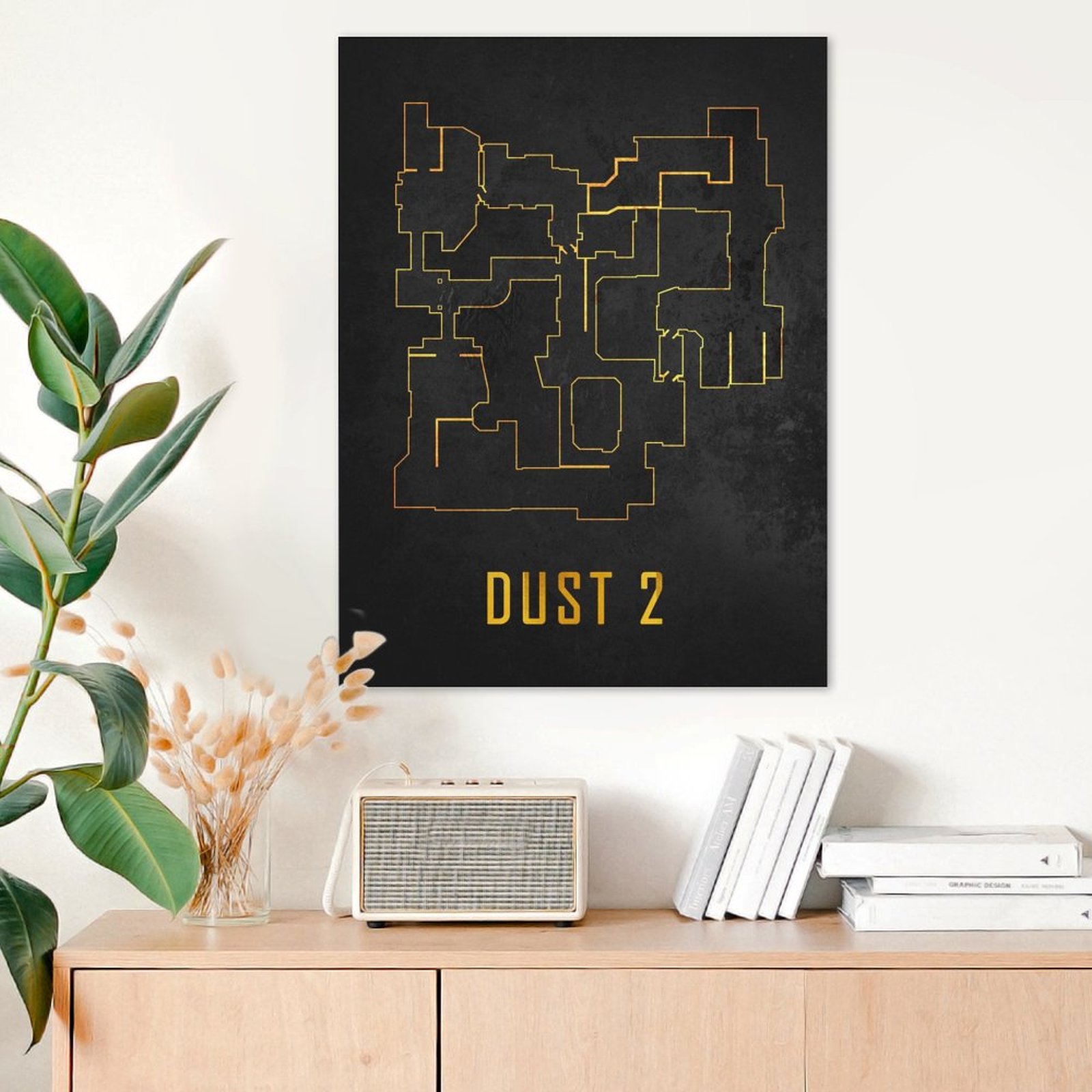 Dust2 Map Black And Gold