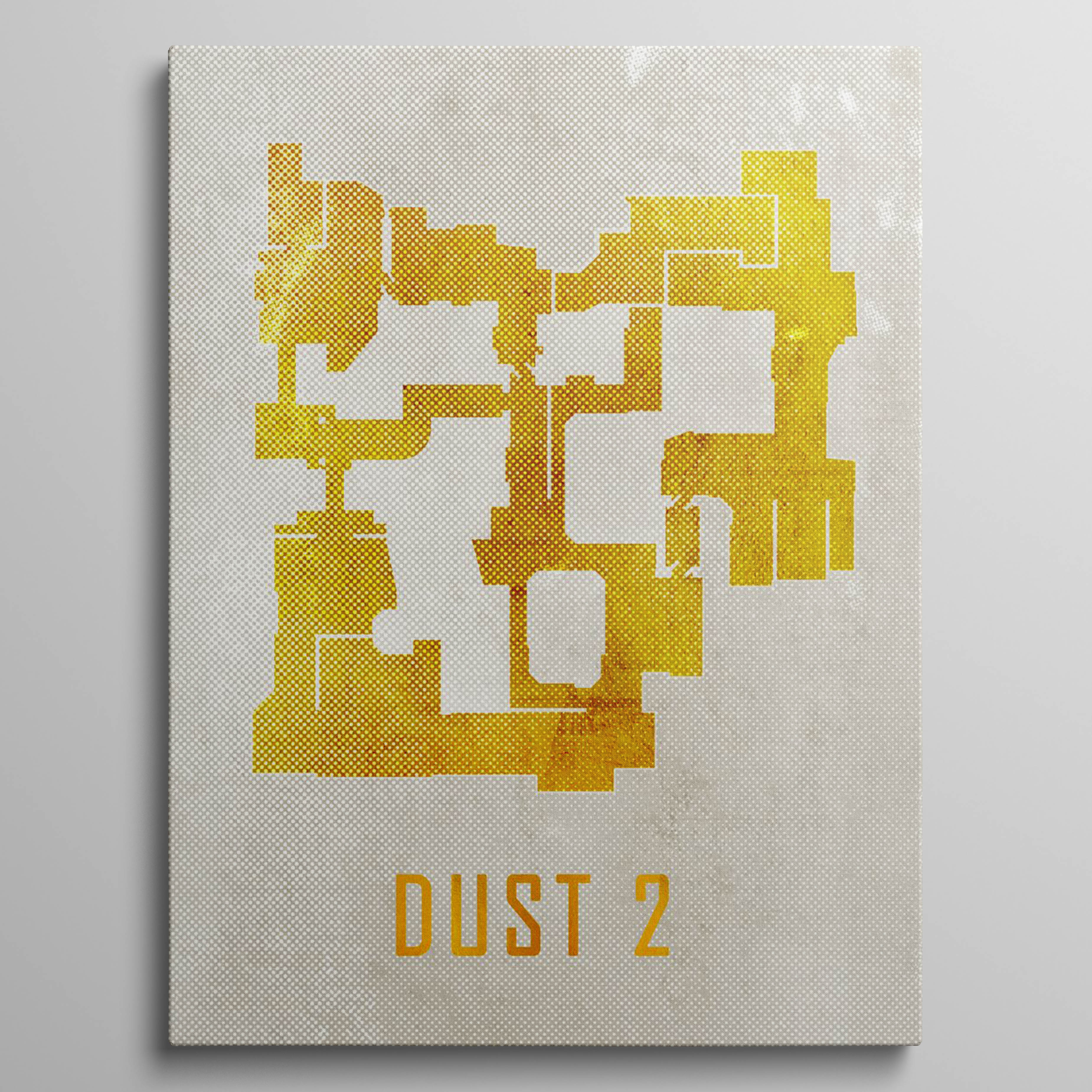 Dust 2 Map White and Gold