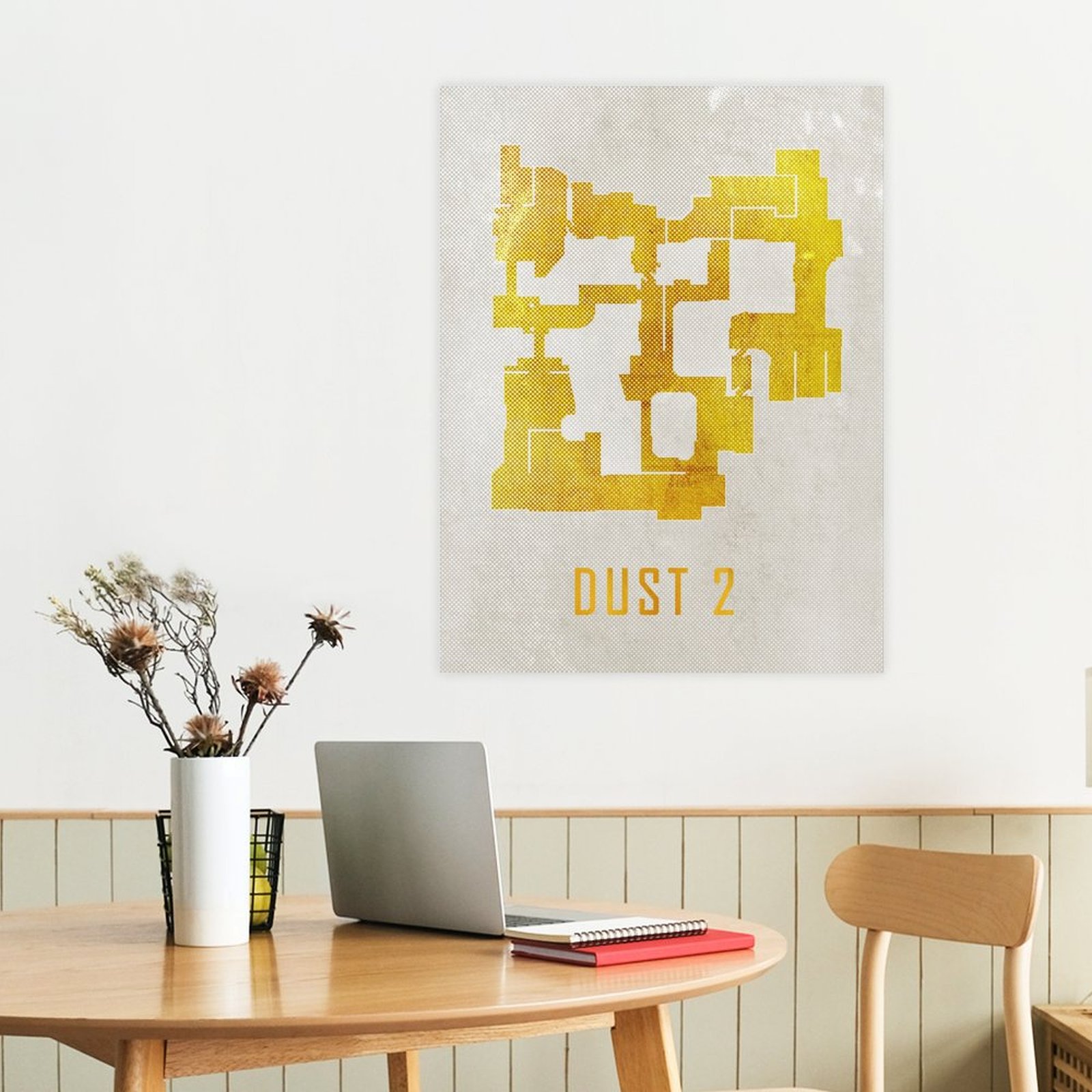 Dust 2 Map White and Gold