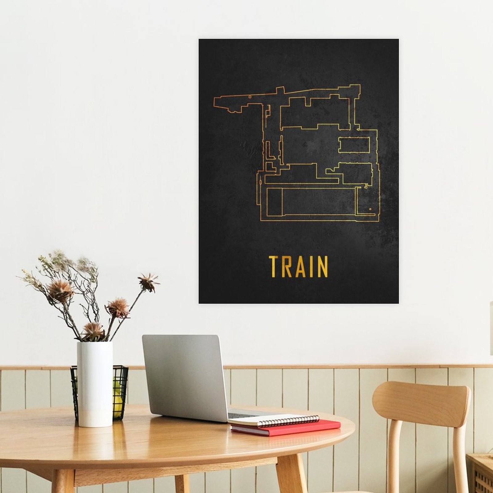 Train Map Black And Gold