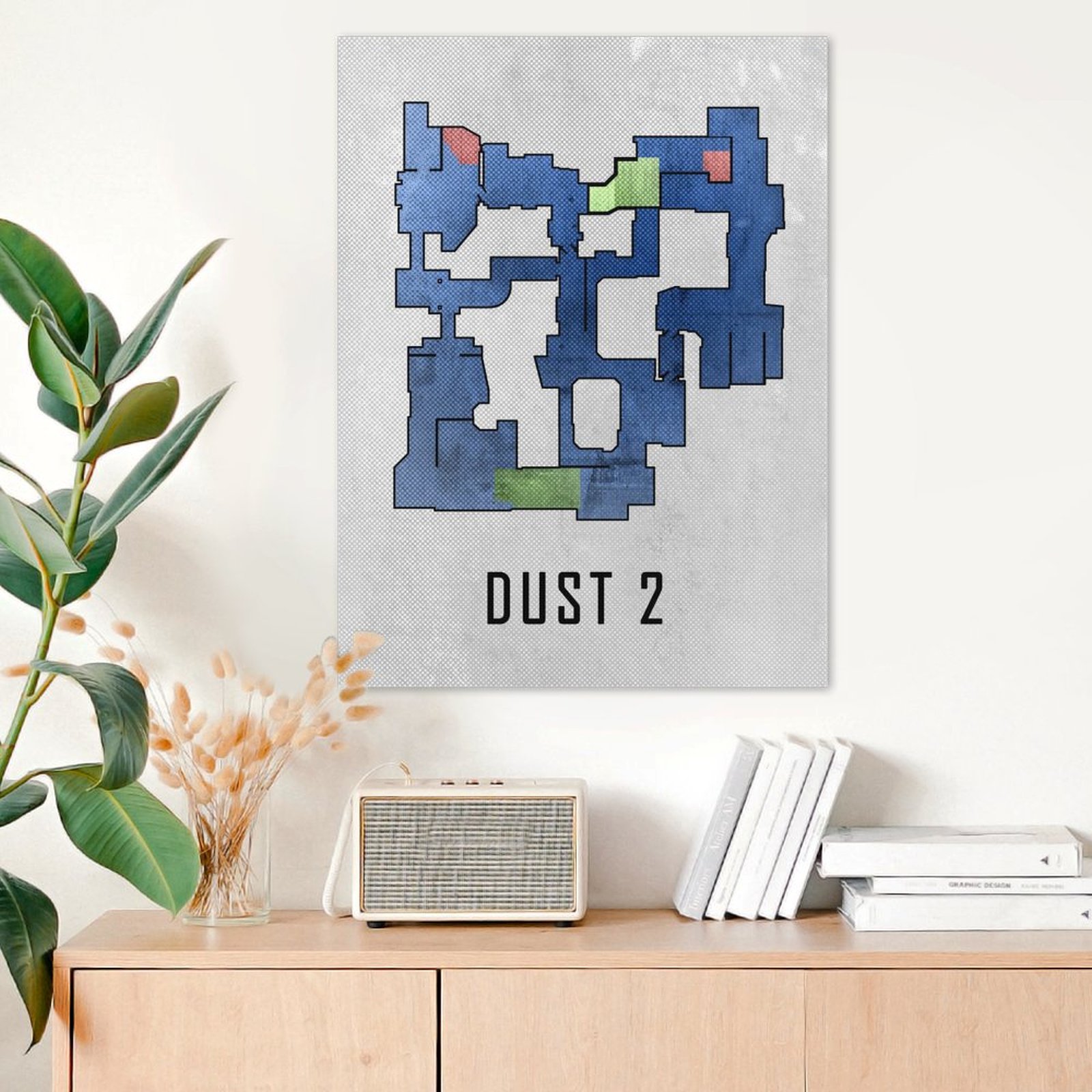 Dust2 Map White And Blue