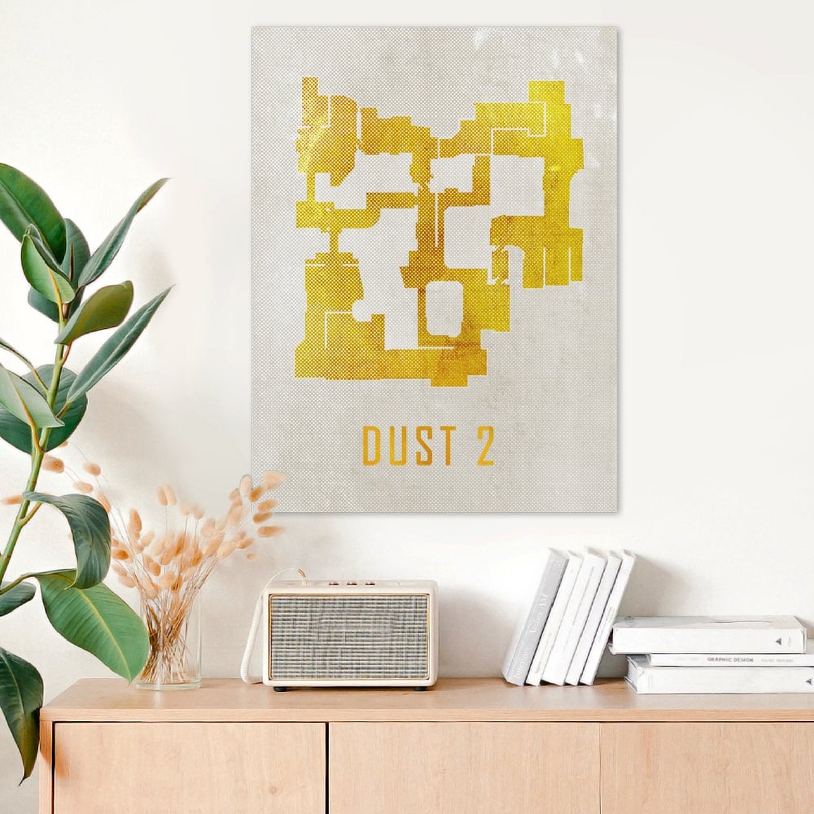 Dust 2 Map White and Gold