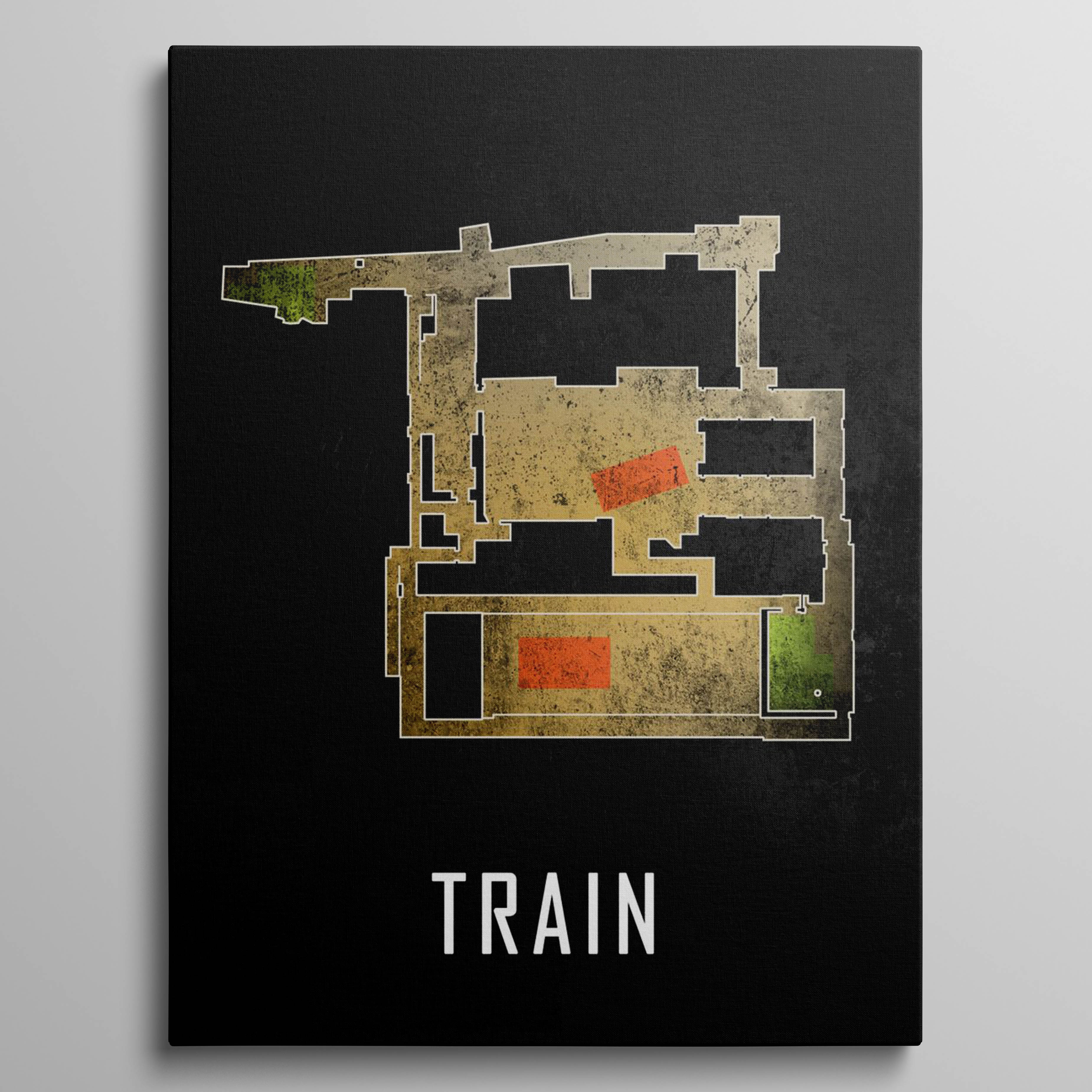 Train Map Black