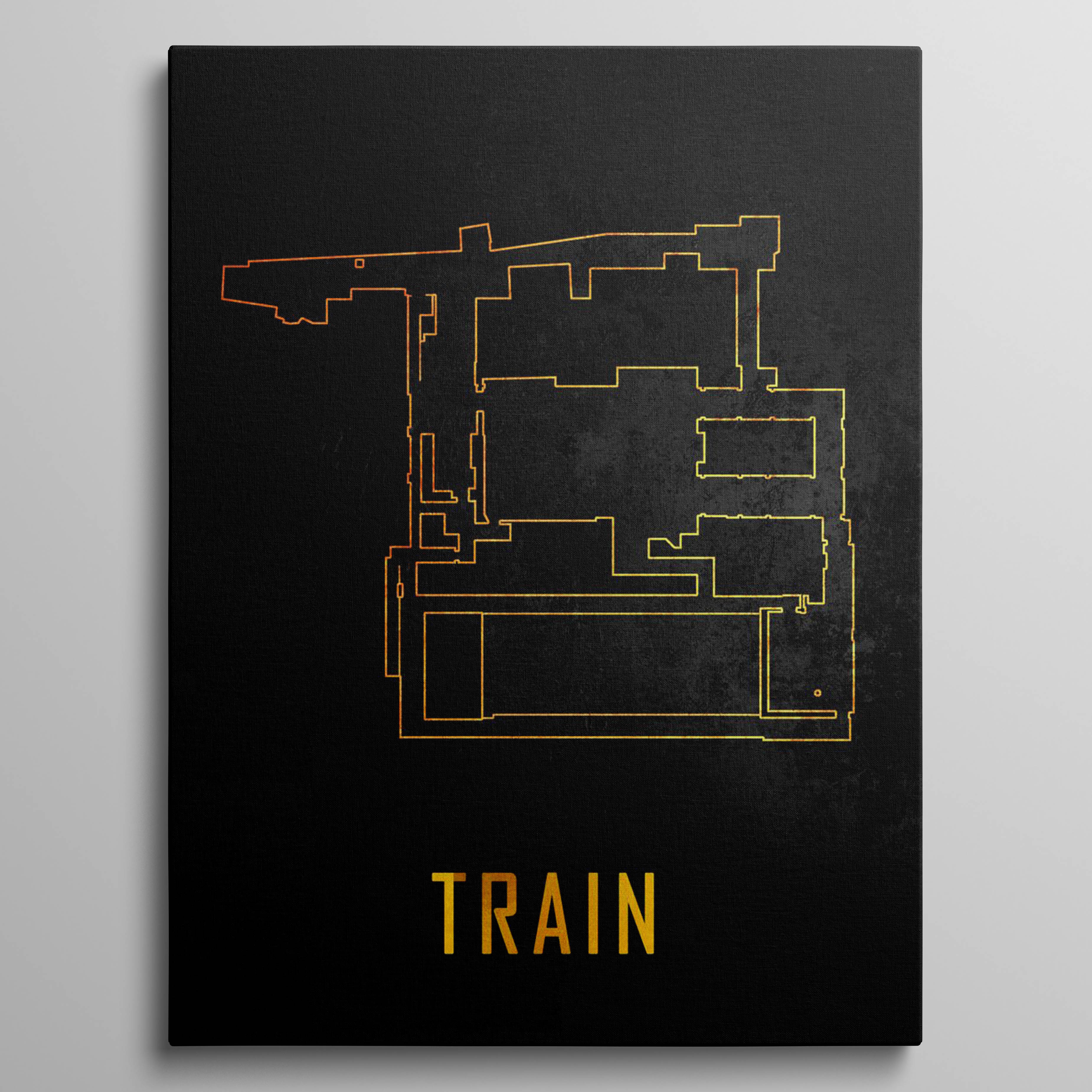 Train Map Black And Gold
