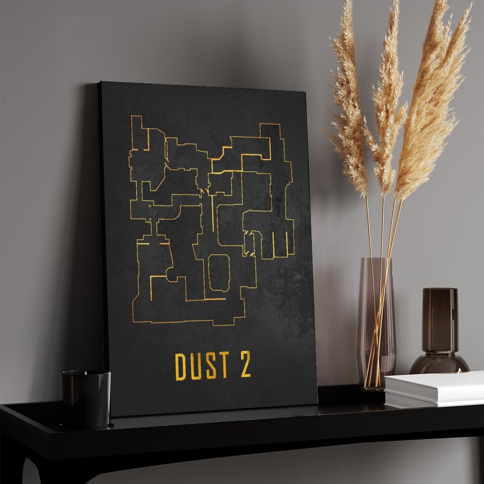 Dust2 Map Black And Gold