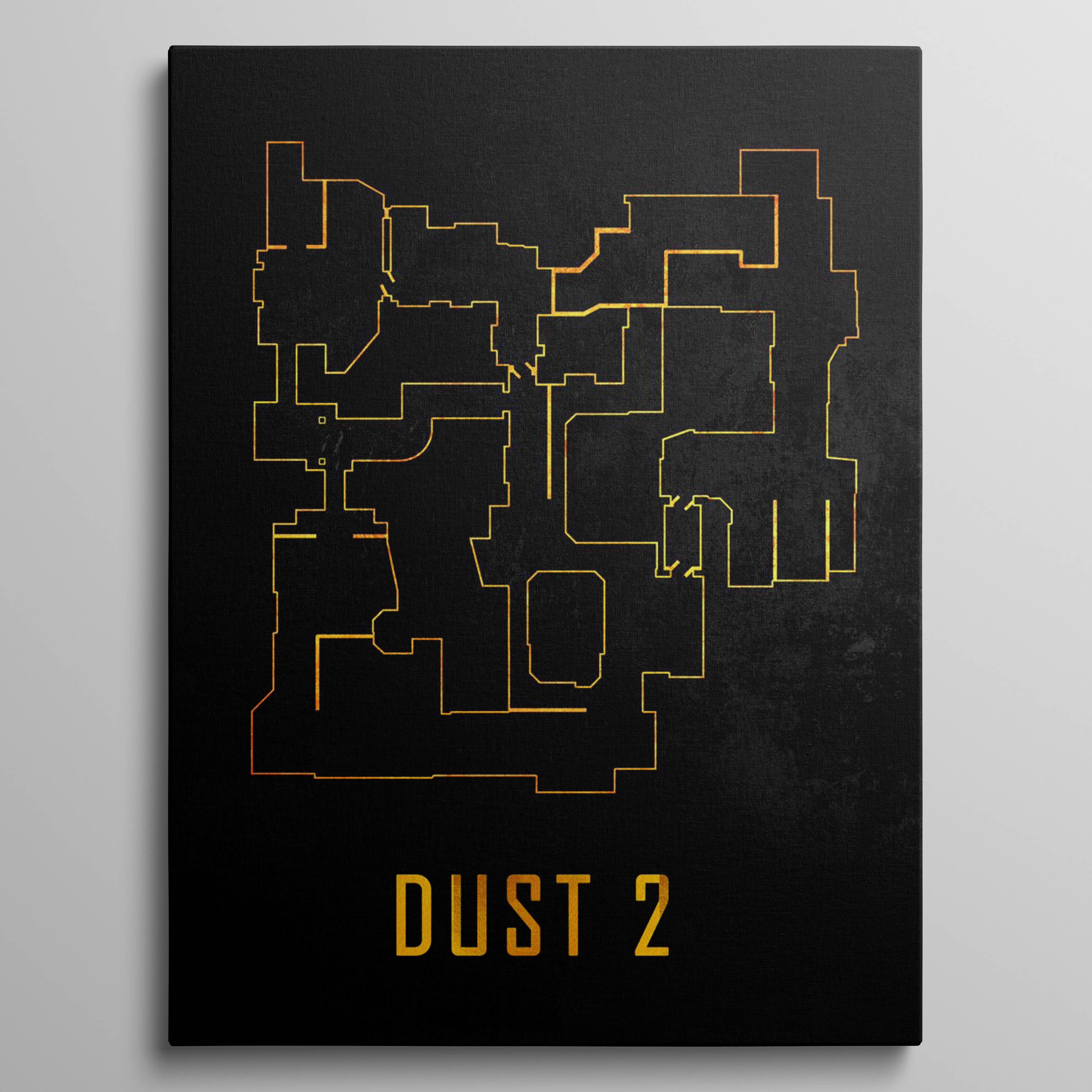Dust2 Map Black And Gold