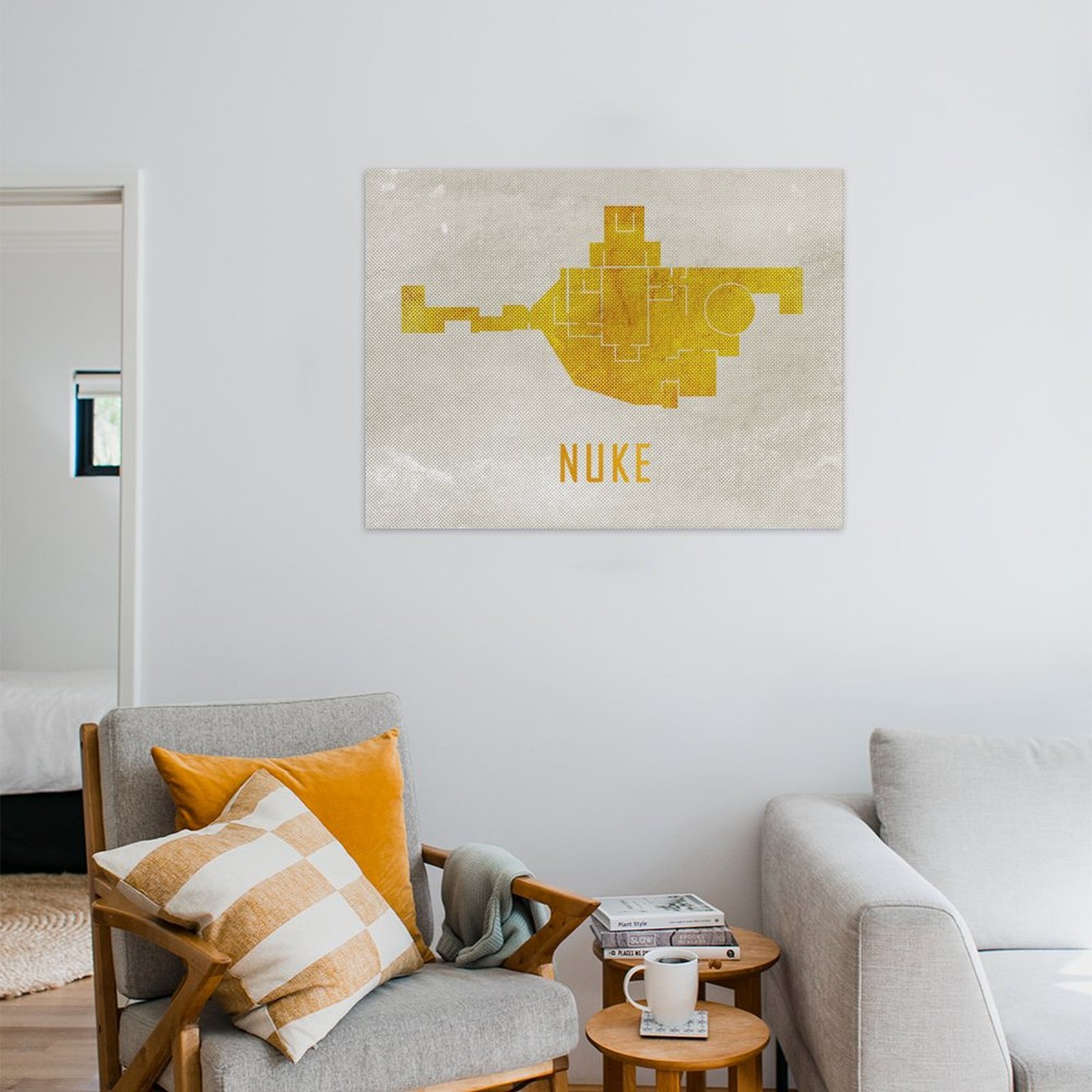 Nuke Map White And Gold