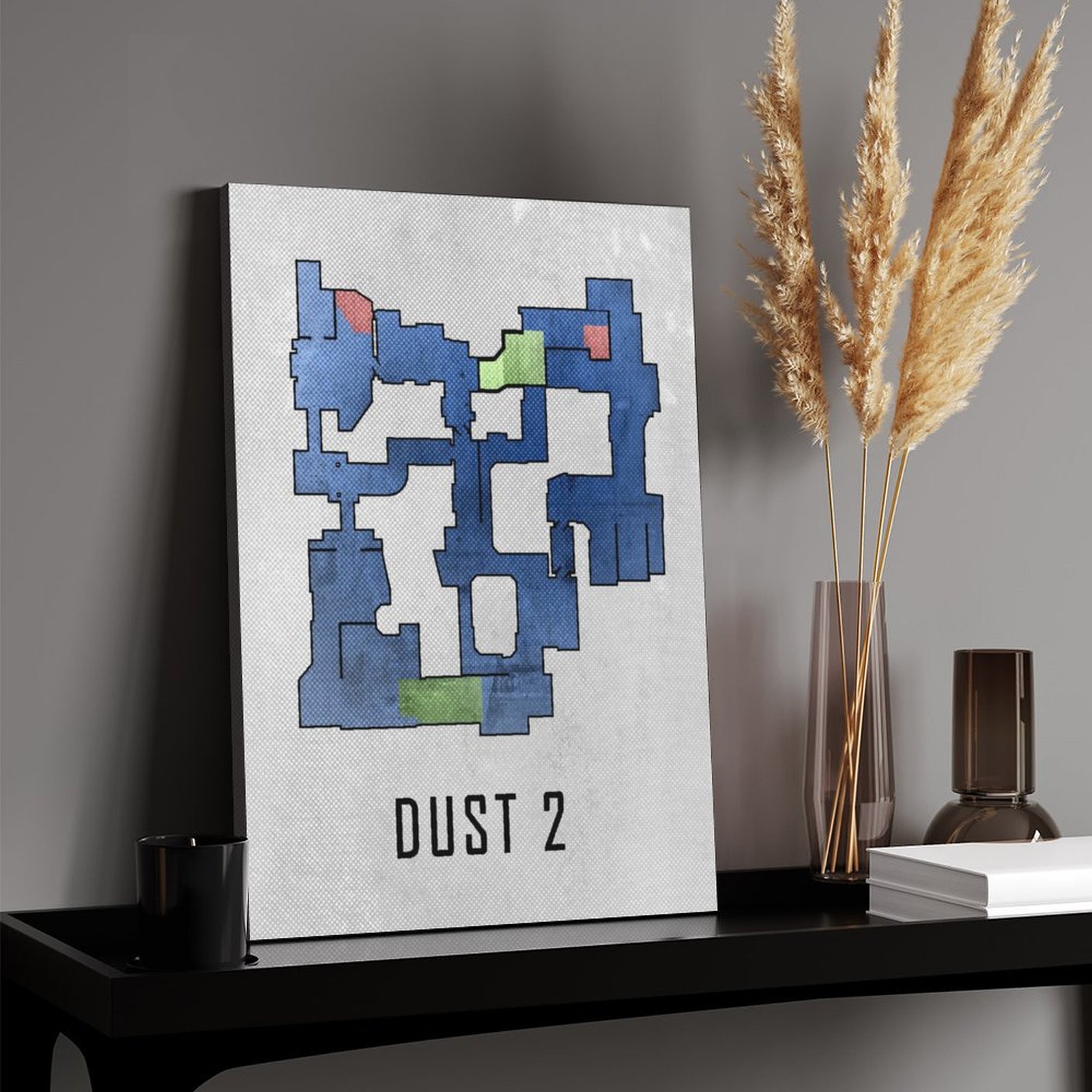 Dust2 Map White And Blue