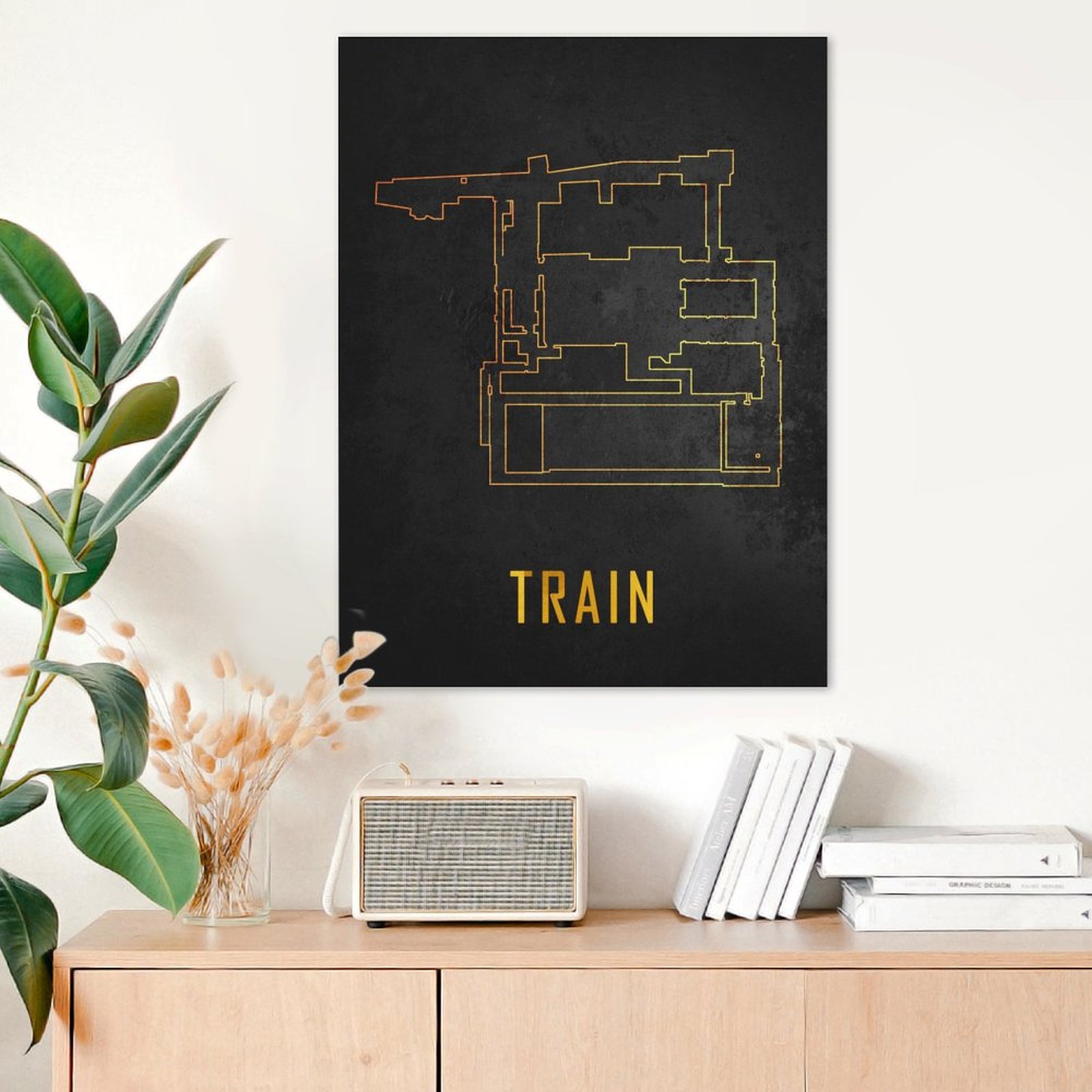 Train Map Black And Gold
