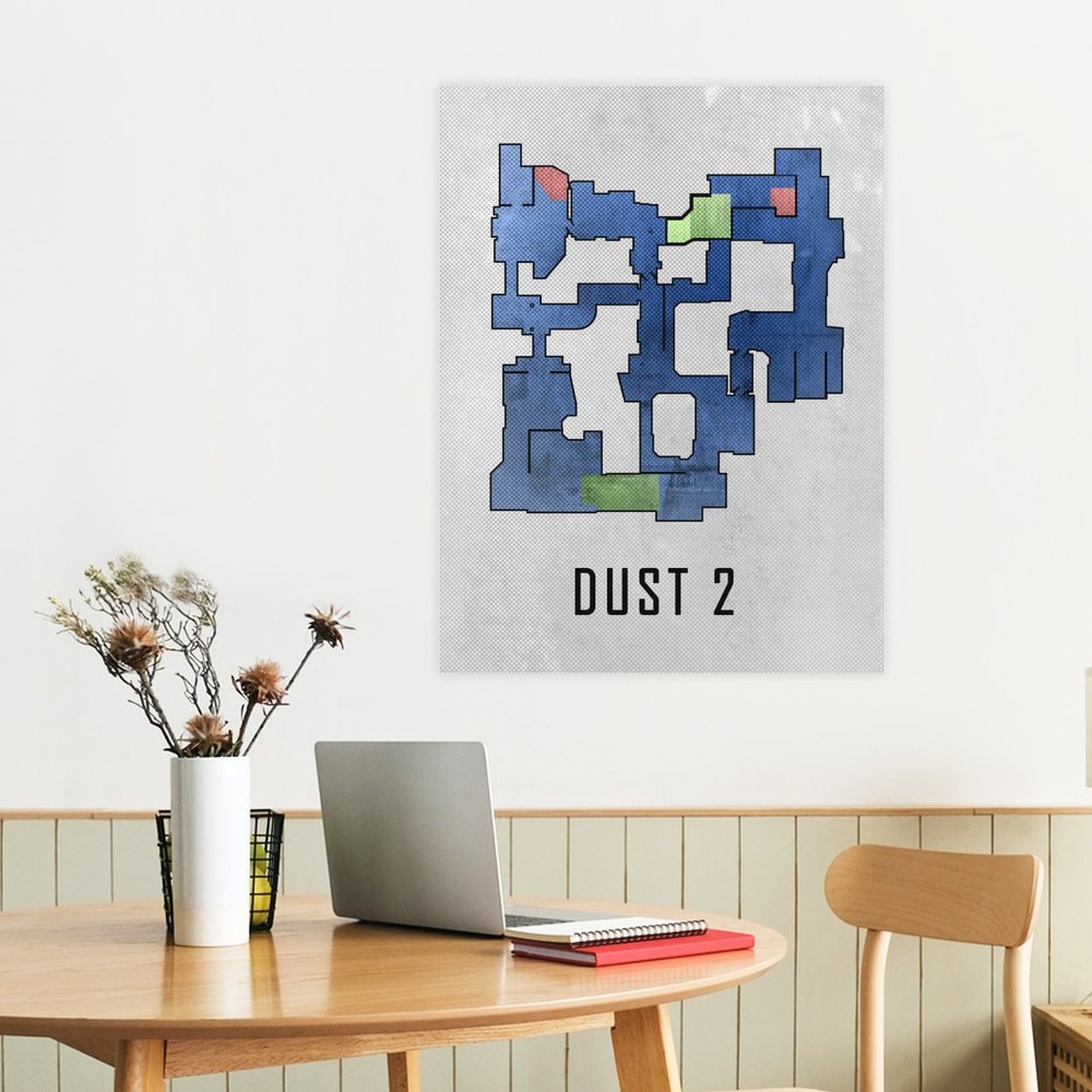 Dust2 Map White And Blue