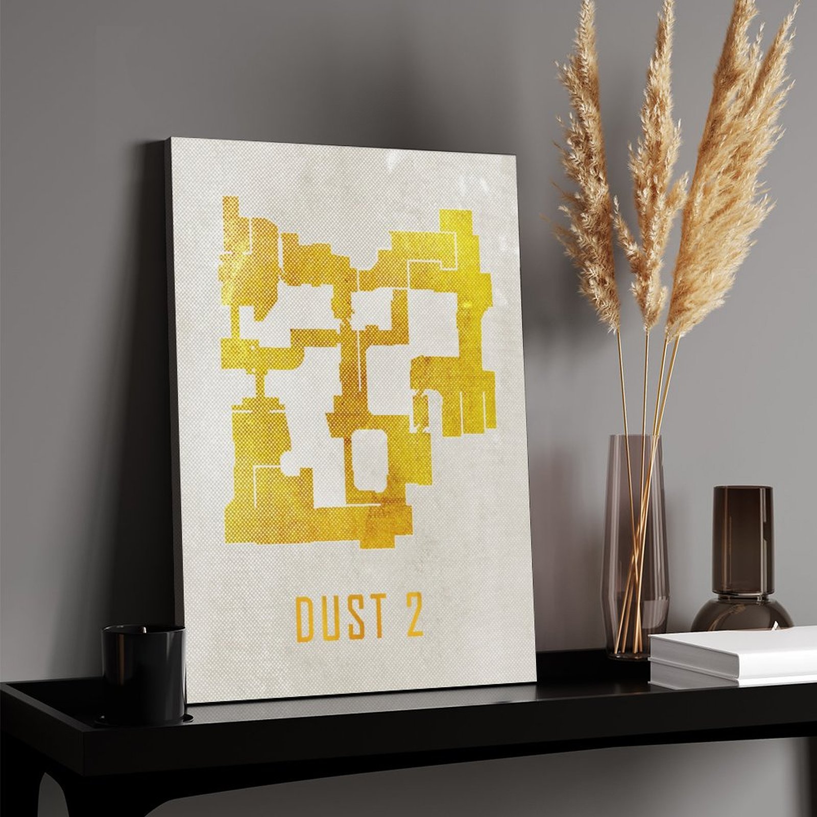Dust 2 Map White and Gold