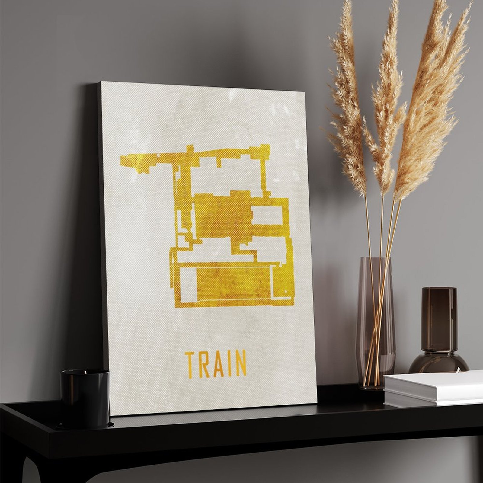 Train Map White And Gold