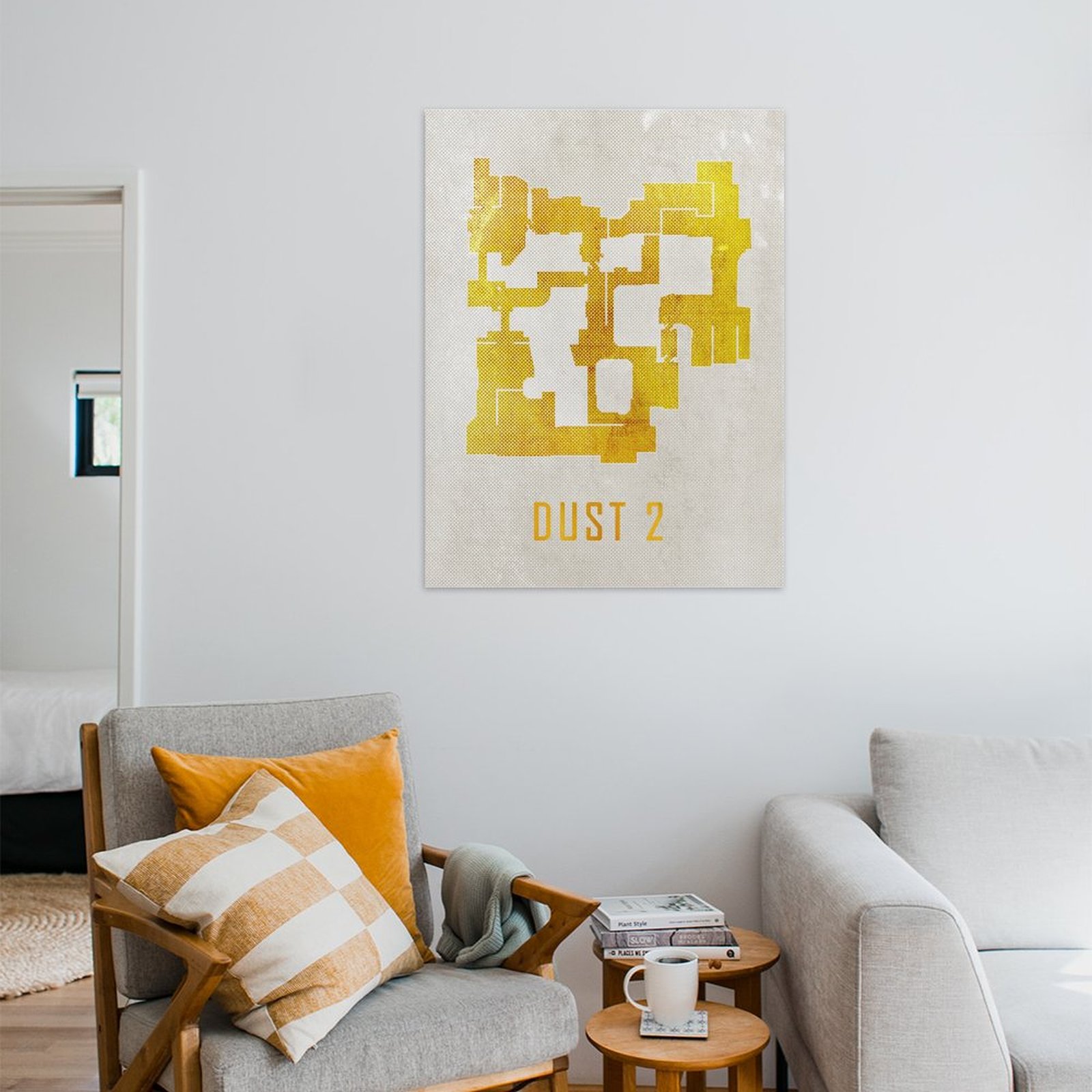 Dust 2 Map White and Gold