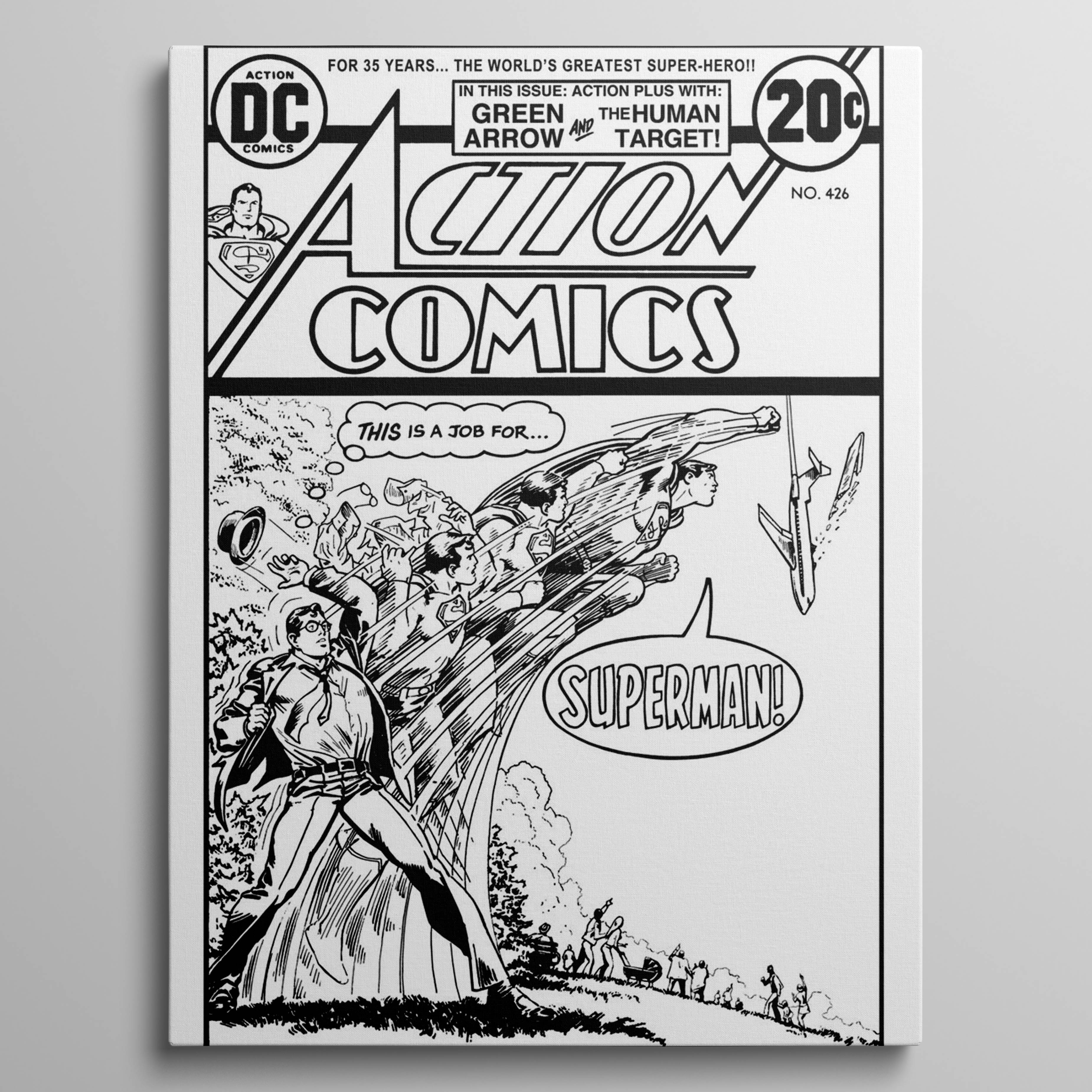 Superman Team Up Black and White