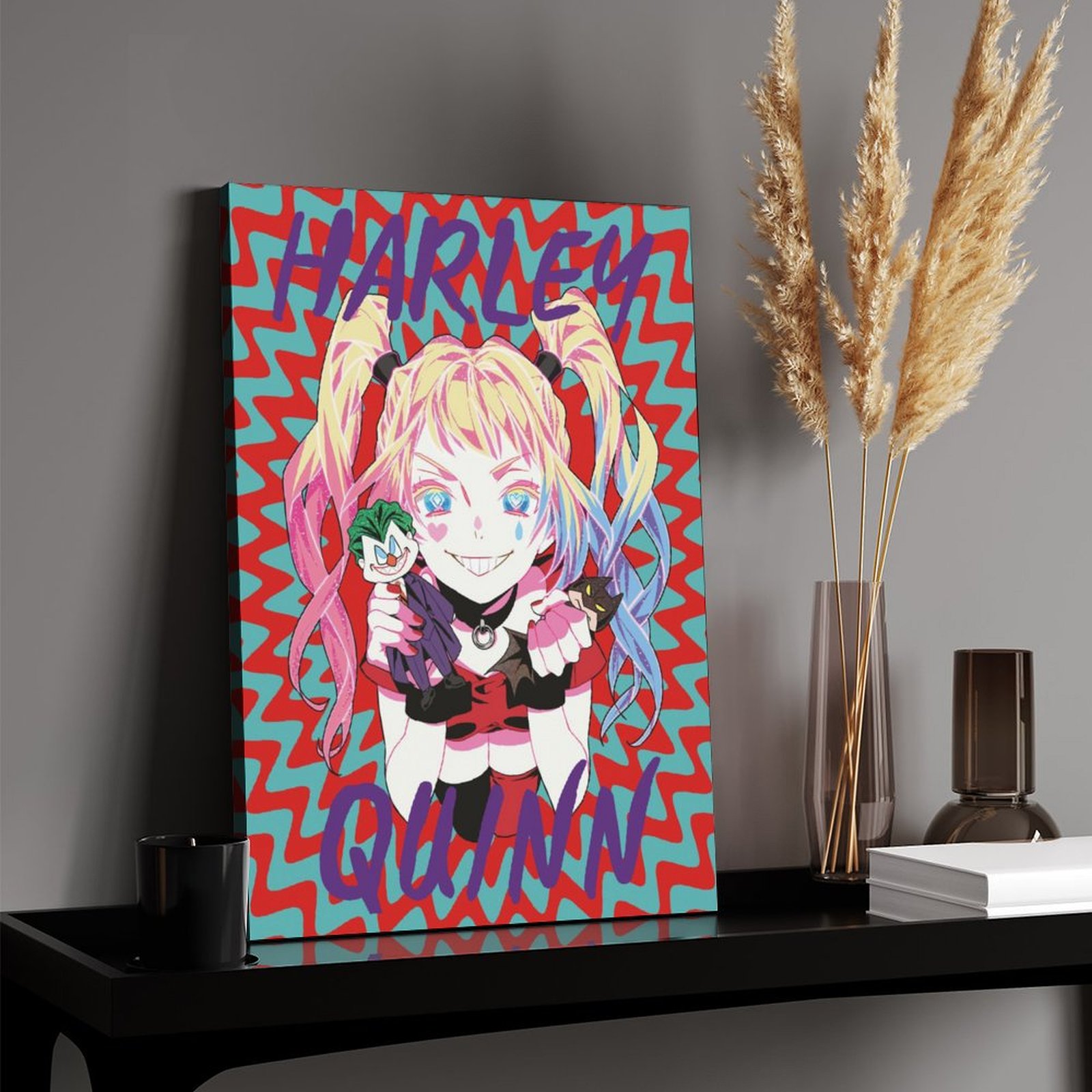 Harley with Joker and Batman doll