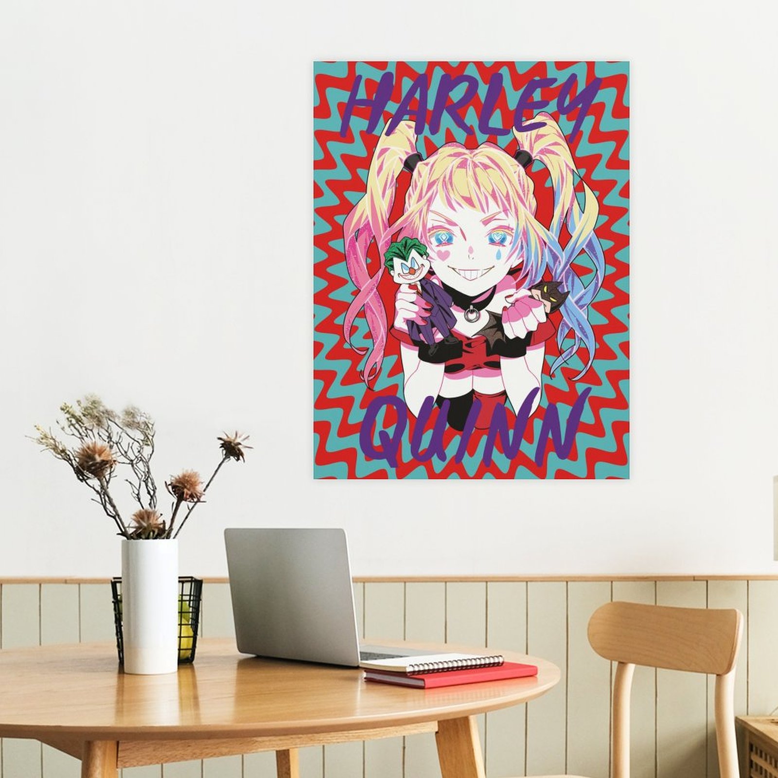 Harley with Joker and Batman doll