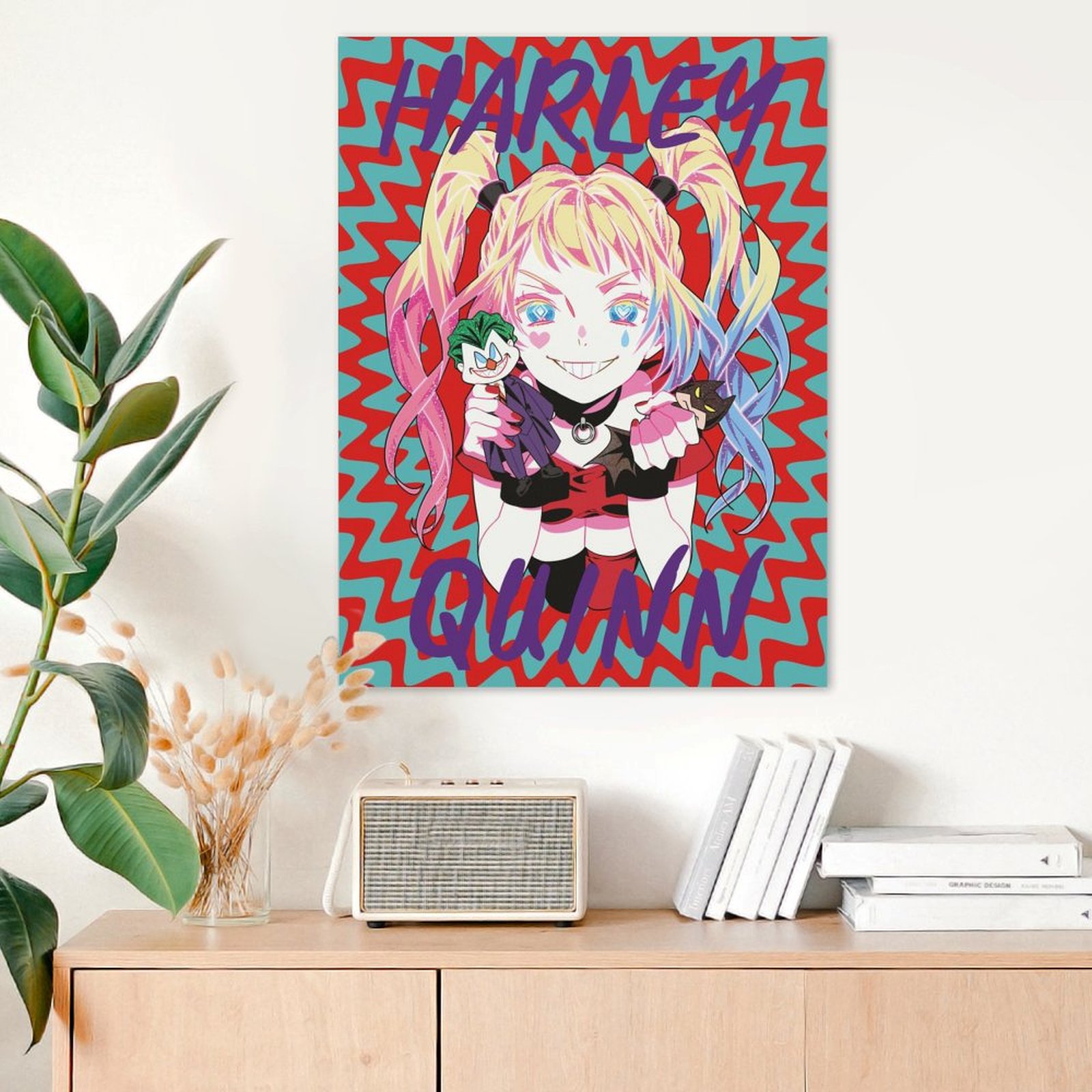 Harley with Joker and Batman doll