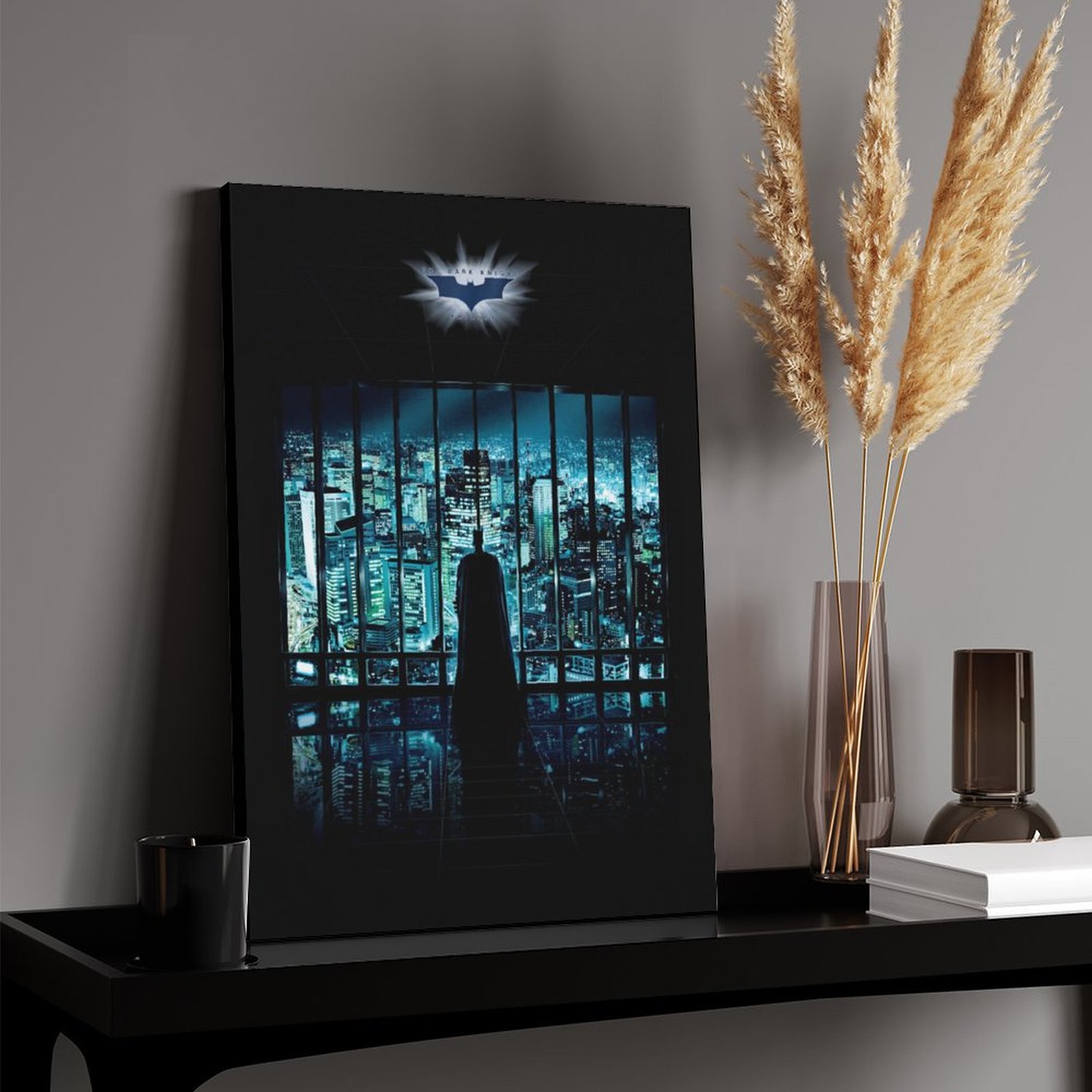 Batman looking at Gotham City