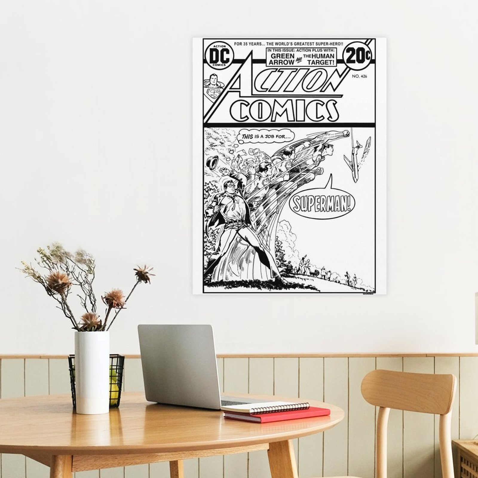 Superman Team Up Black and White