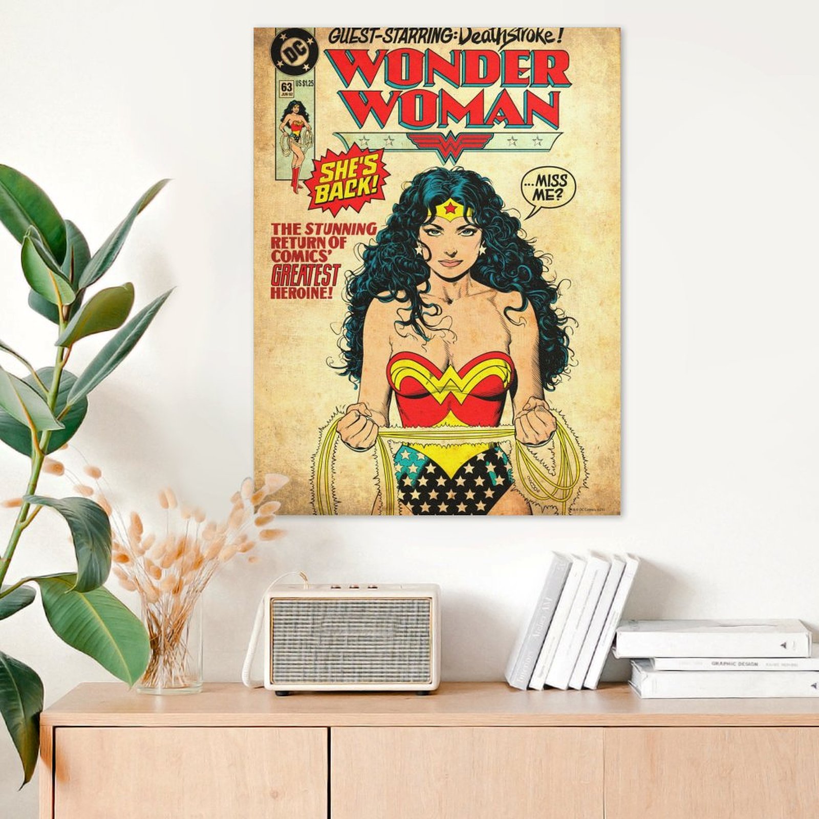 Wonder Woman holding golden lasso