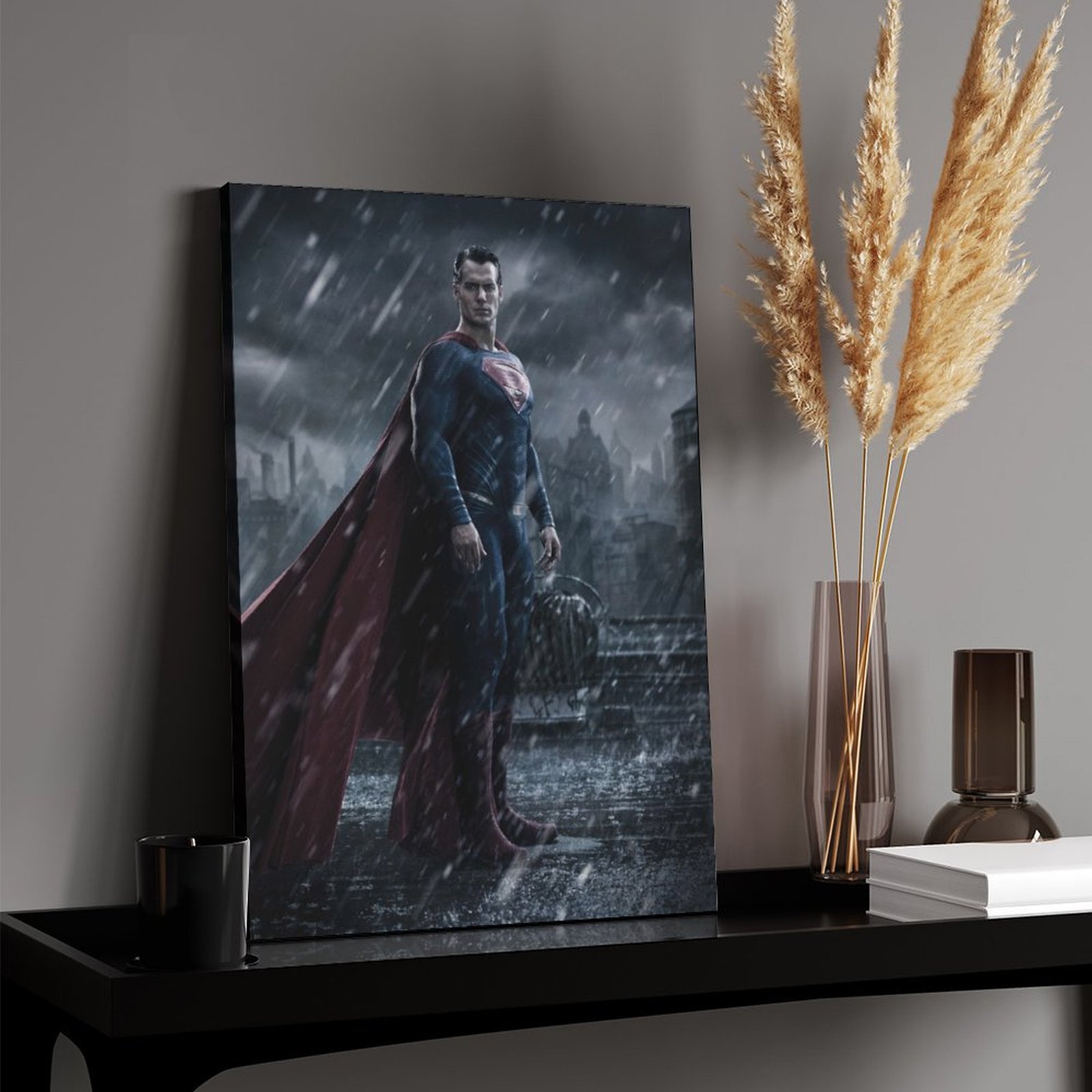 Superman in the rain